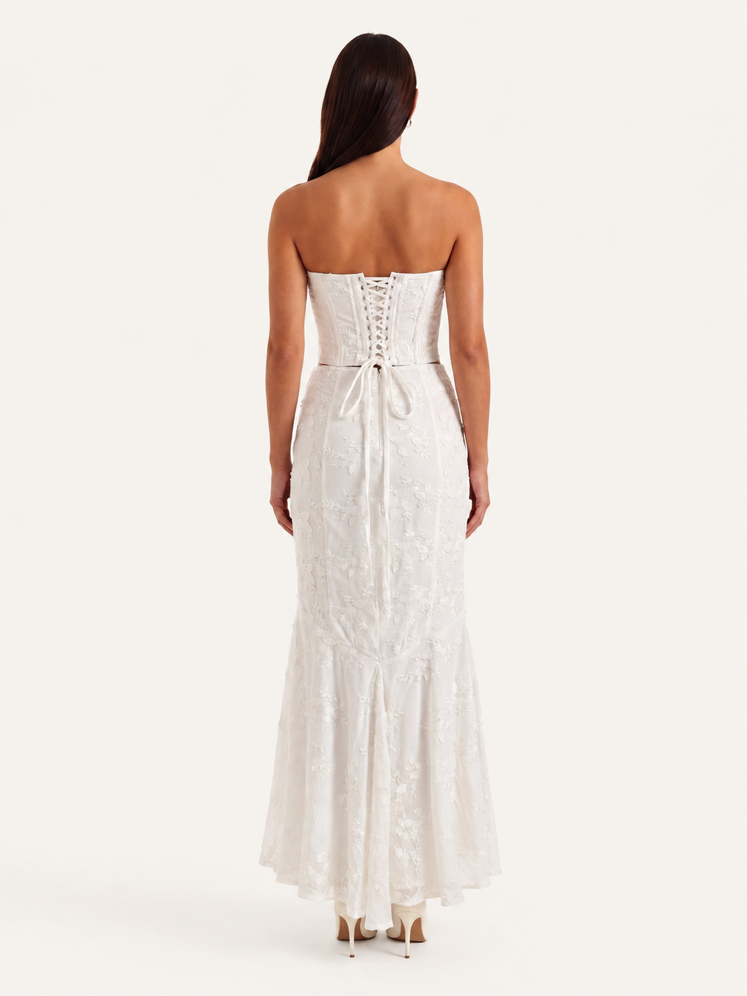 Lea Korsett-Spitzen-Maxikleid