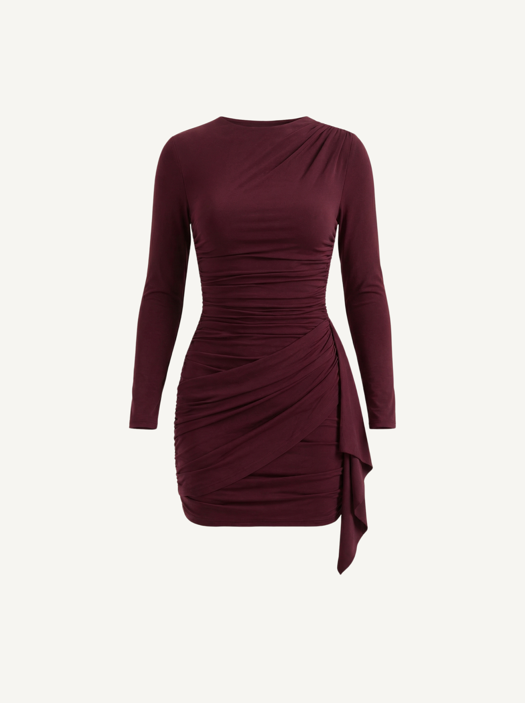 Devon Minikleid Langarm mit Drapierung