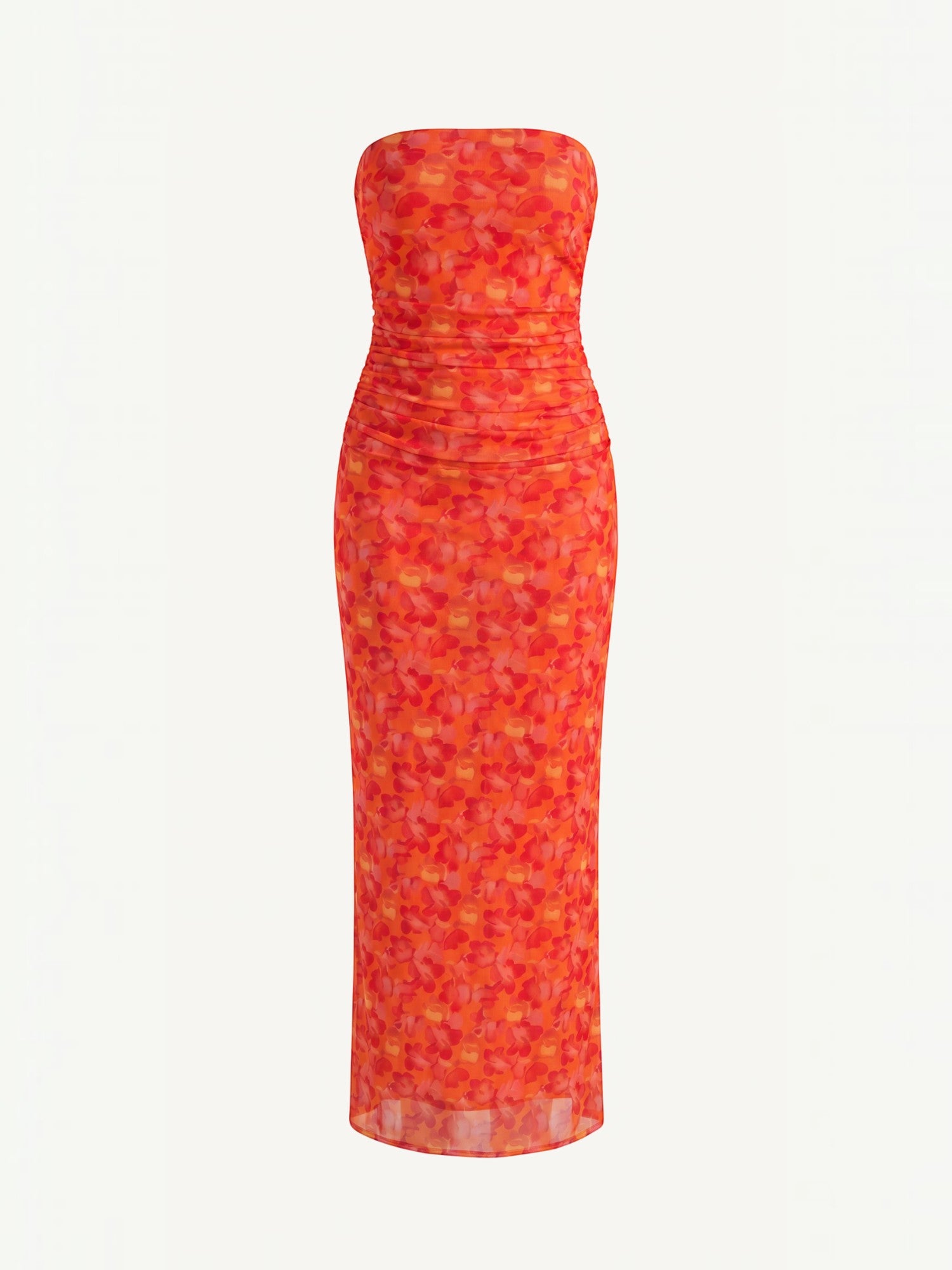Elodie Bandeau-Maxikleid mit Raffung
