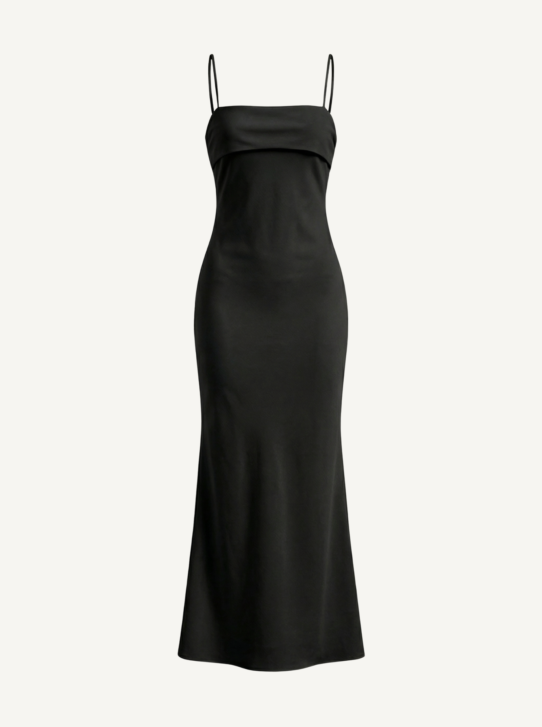 Dale Maxikleid mit Spaghettiträgern und schmaler Linie