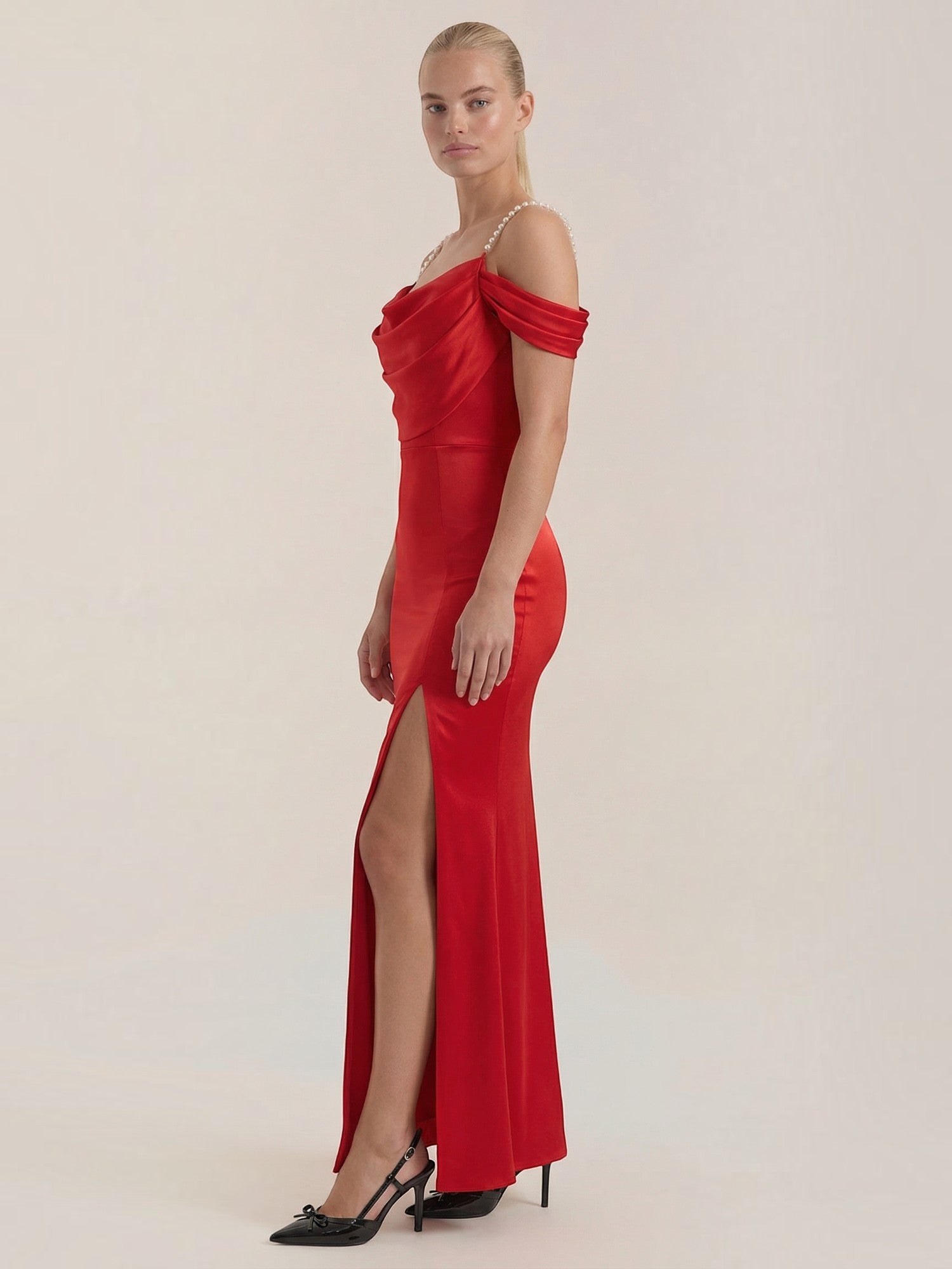 Daphne Off Shoulder Slit Maxi Dress