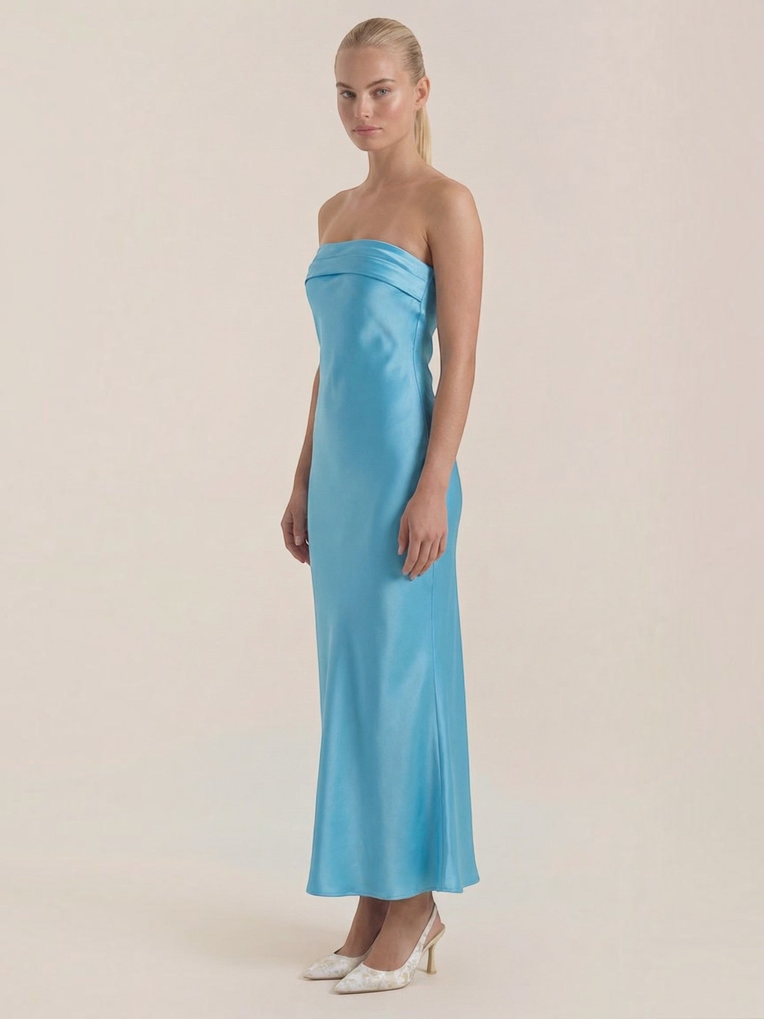 Elsa Schulterfreies Maxi-Abendkleid