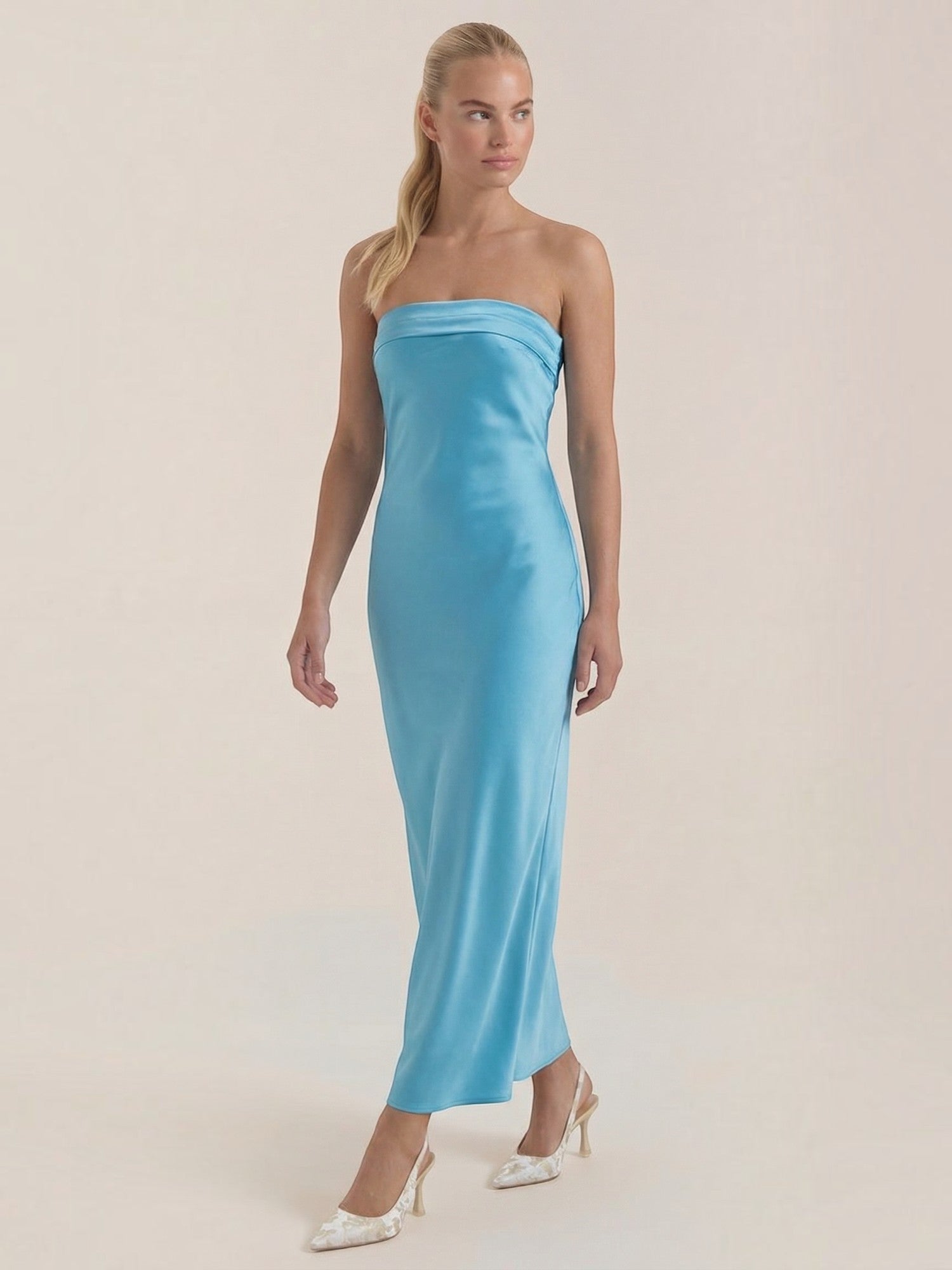 Elsa Schulterfreies Maxi-Abendkleid