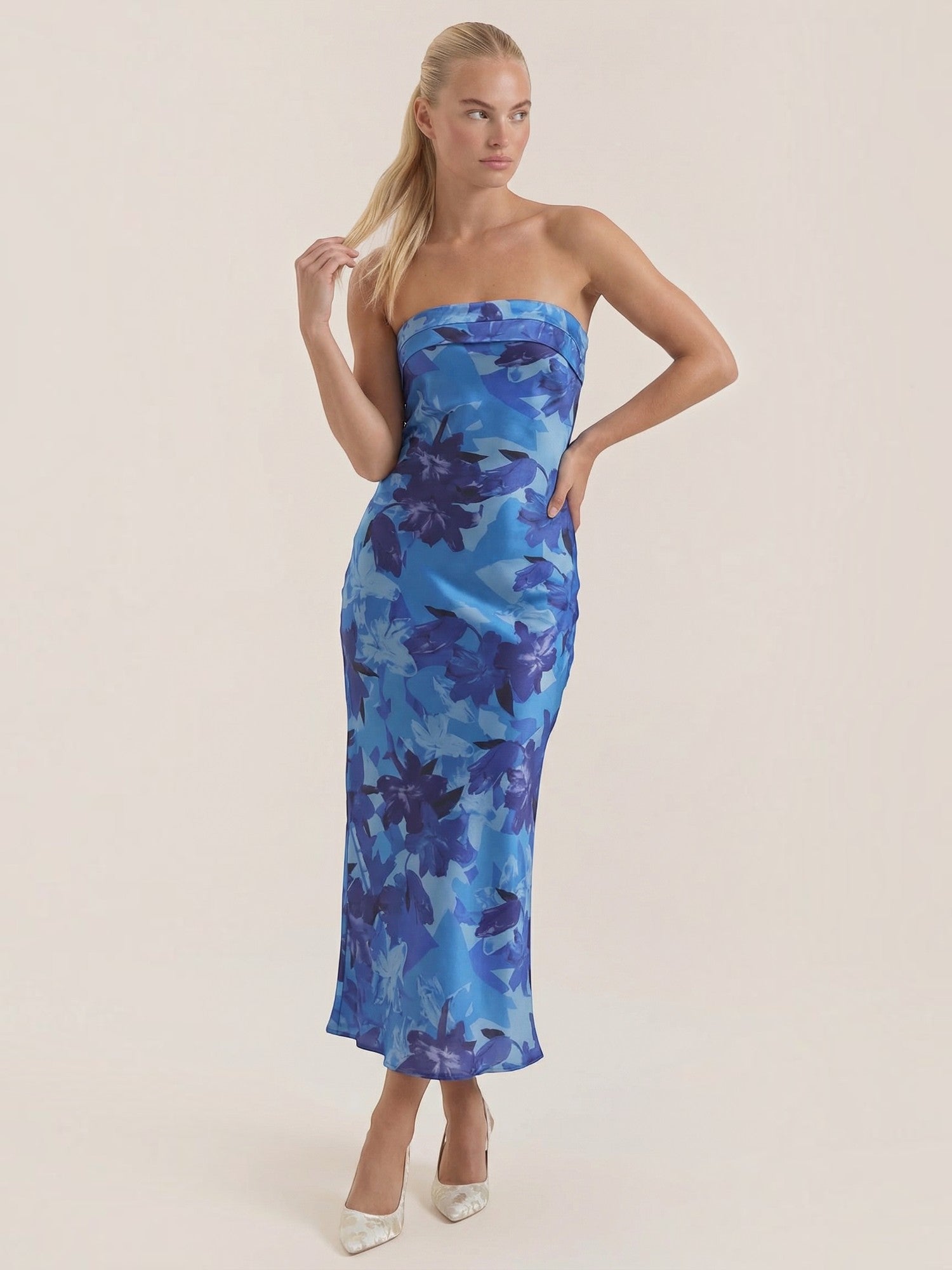 Elsa Schulterfreies Maxi-Abendkleid