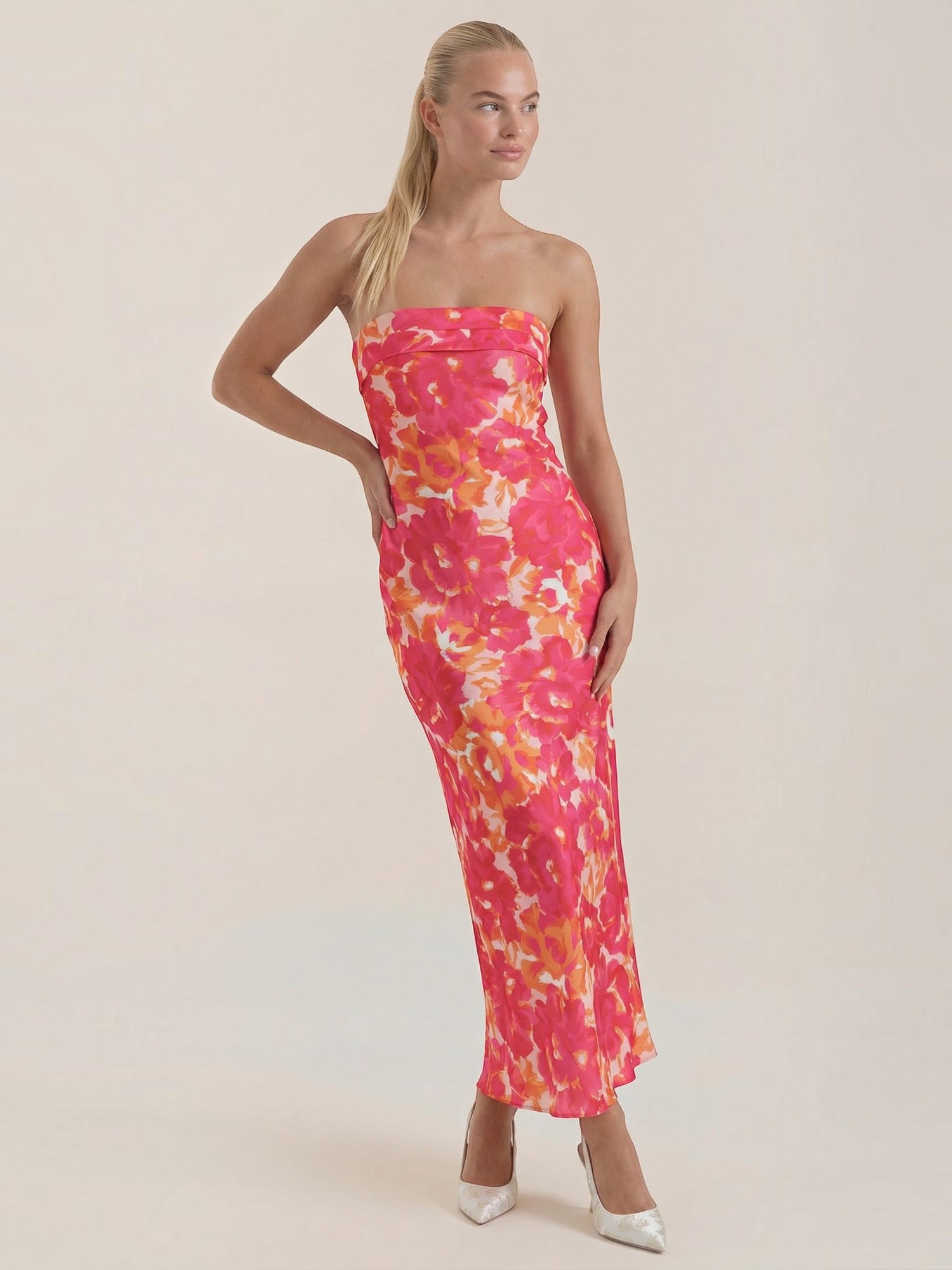 Elsa Schulterfreies Maxi-Abendkleid