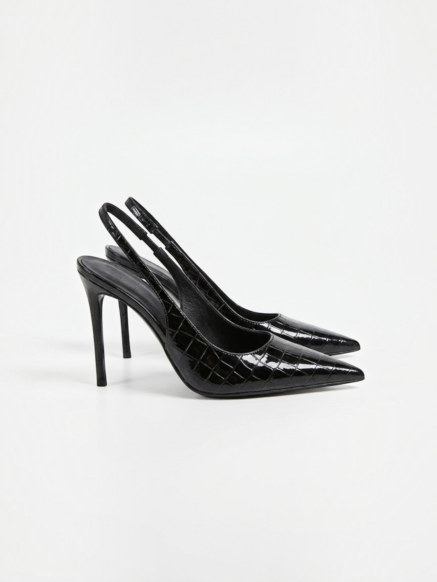Elaris High Heel Slingback Pumps mit Krokoprägung