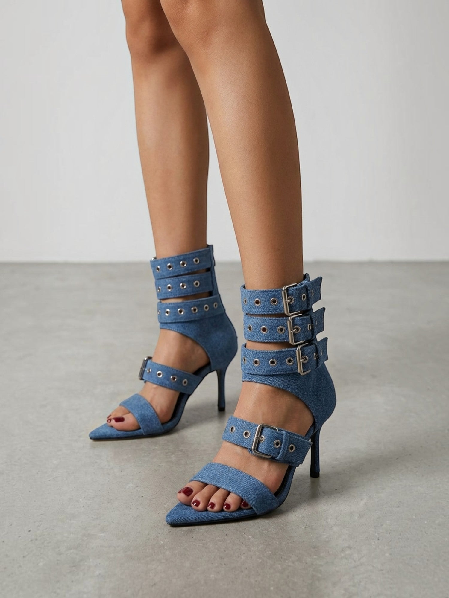 Elenique High Heel Sandaletten mit Schnallen