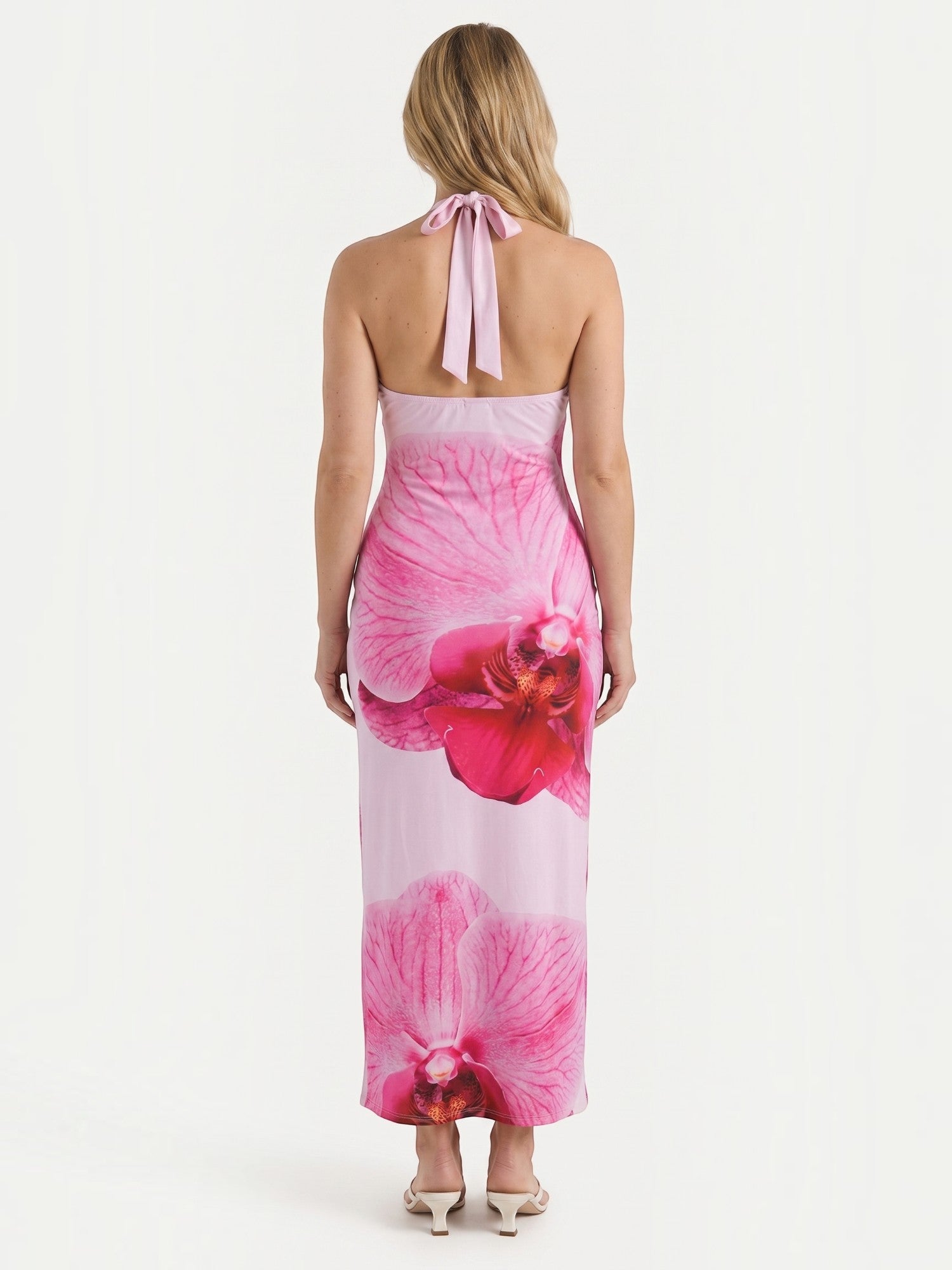 Dorothea Maxikleid mit Blumenprint und Neckholder