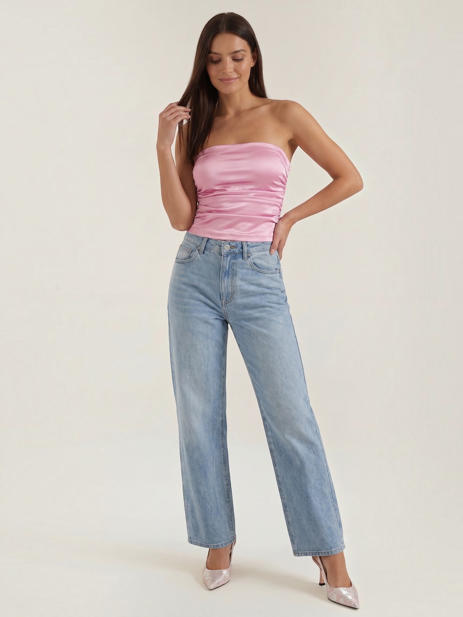 Guinevere Bandeau Top mit Raffung