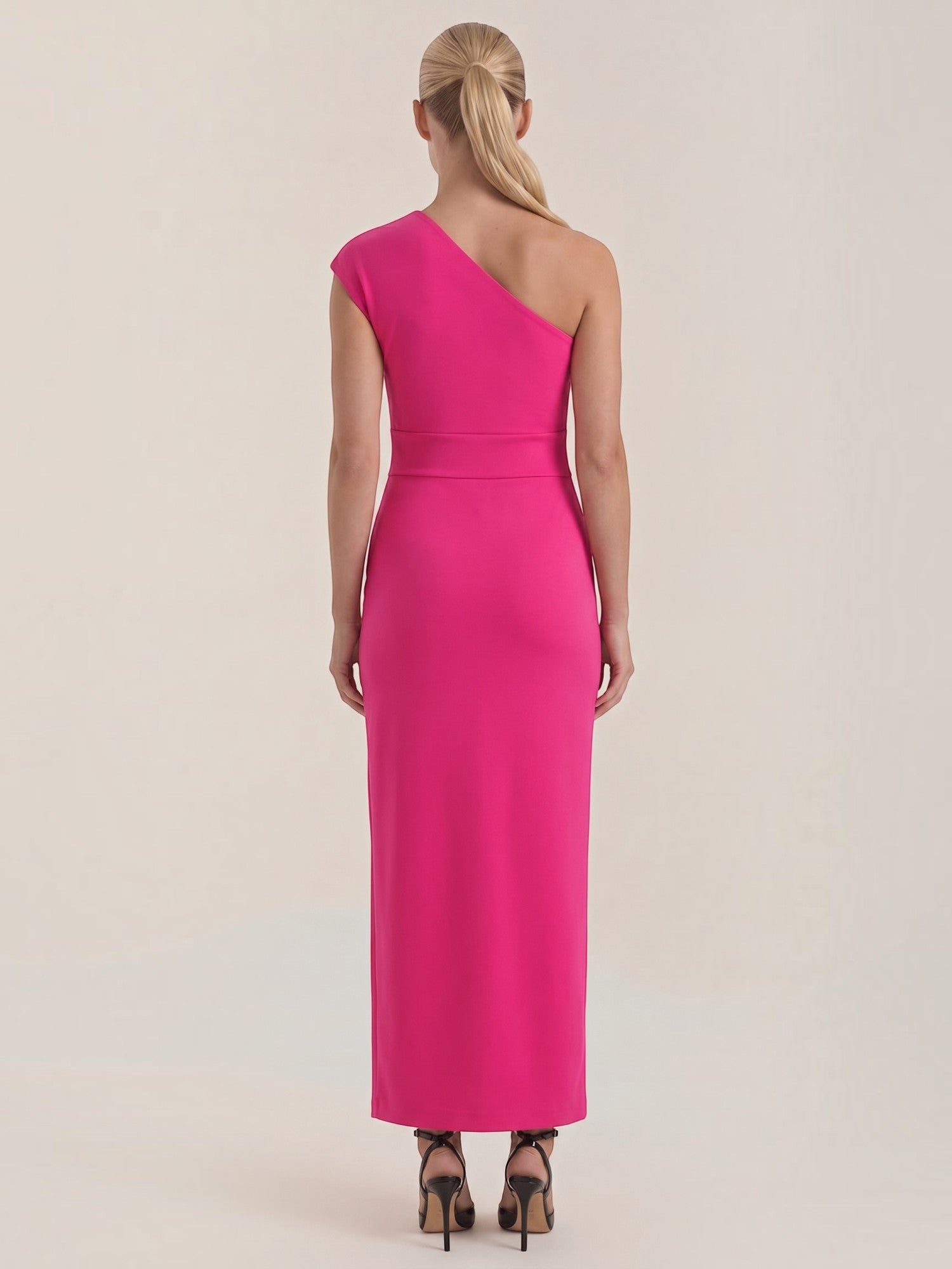 Fern Maxi Abendkleid One Shoulder mit Beinschlitz