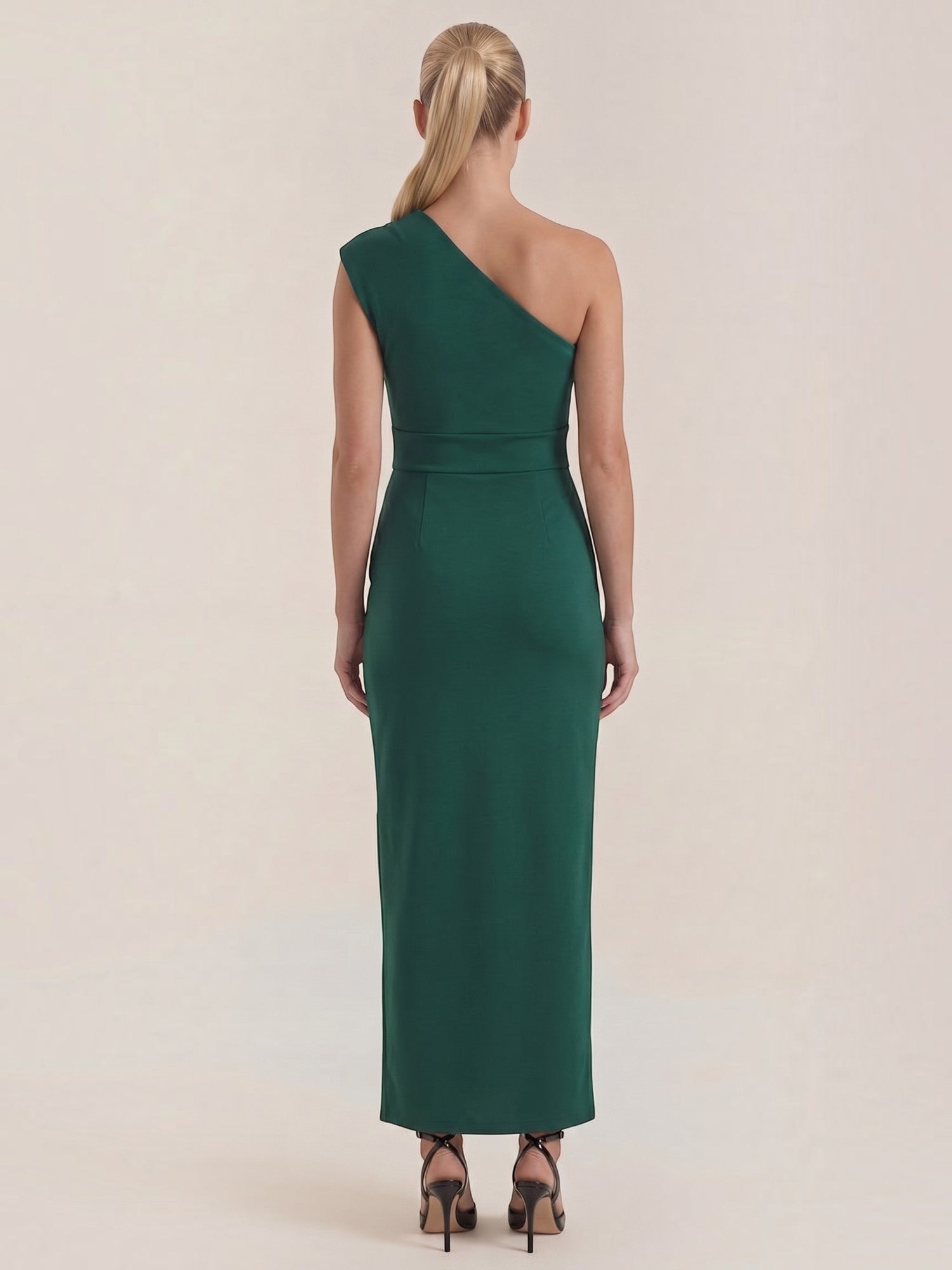 Fern Maxi Abendkleid One Shoulder mit Beinschlitz