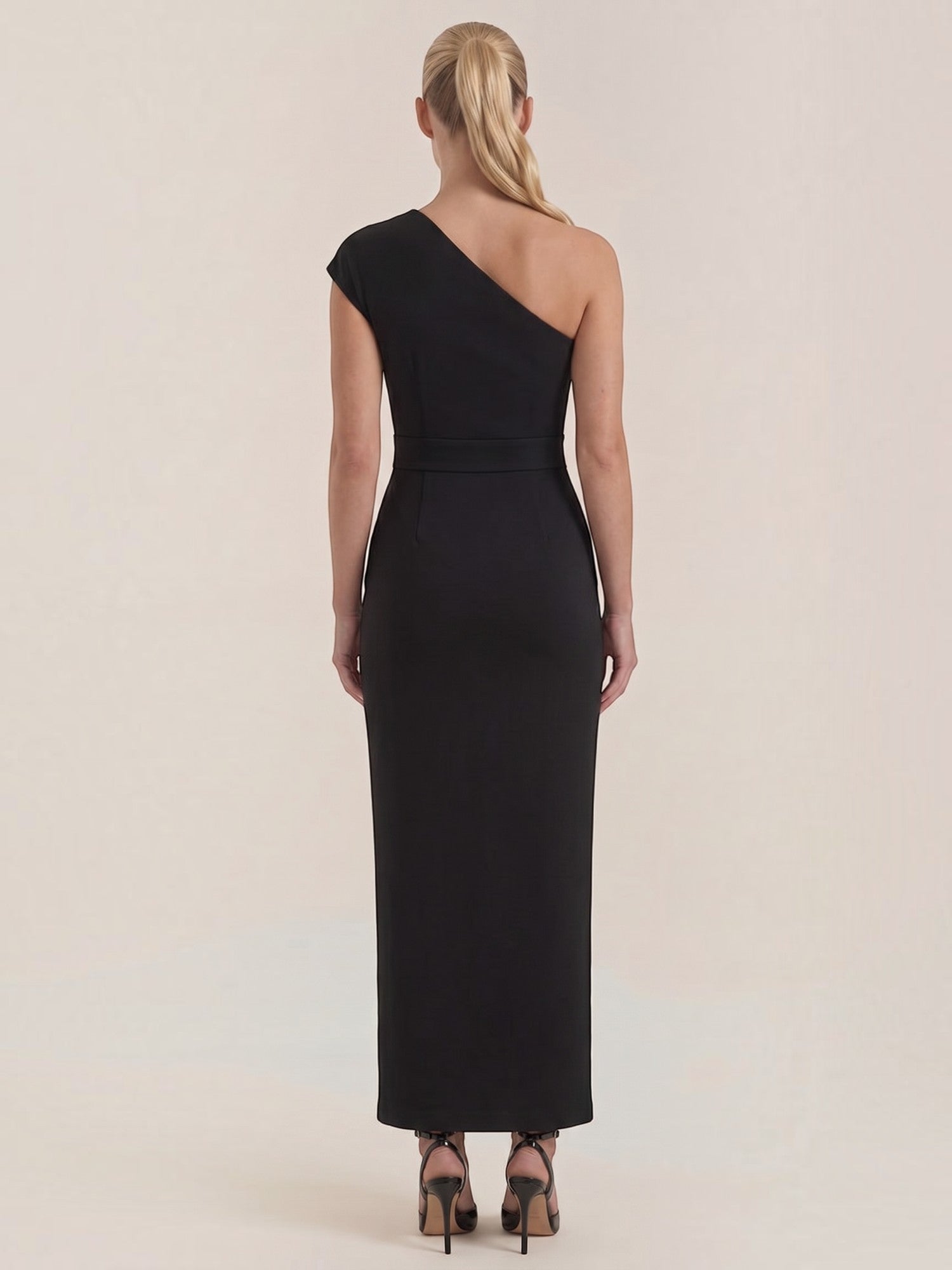 Fern Maxi Abendkleid One Shoulder mit Beinschlitz