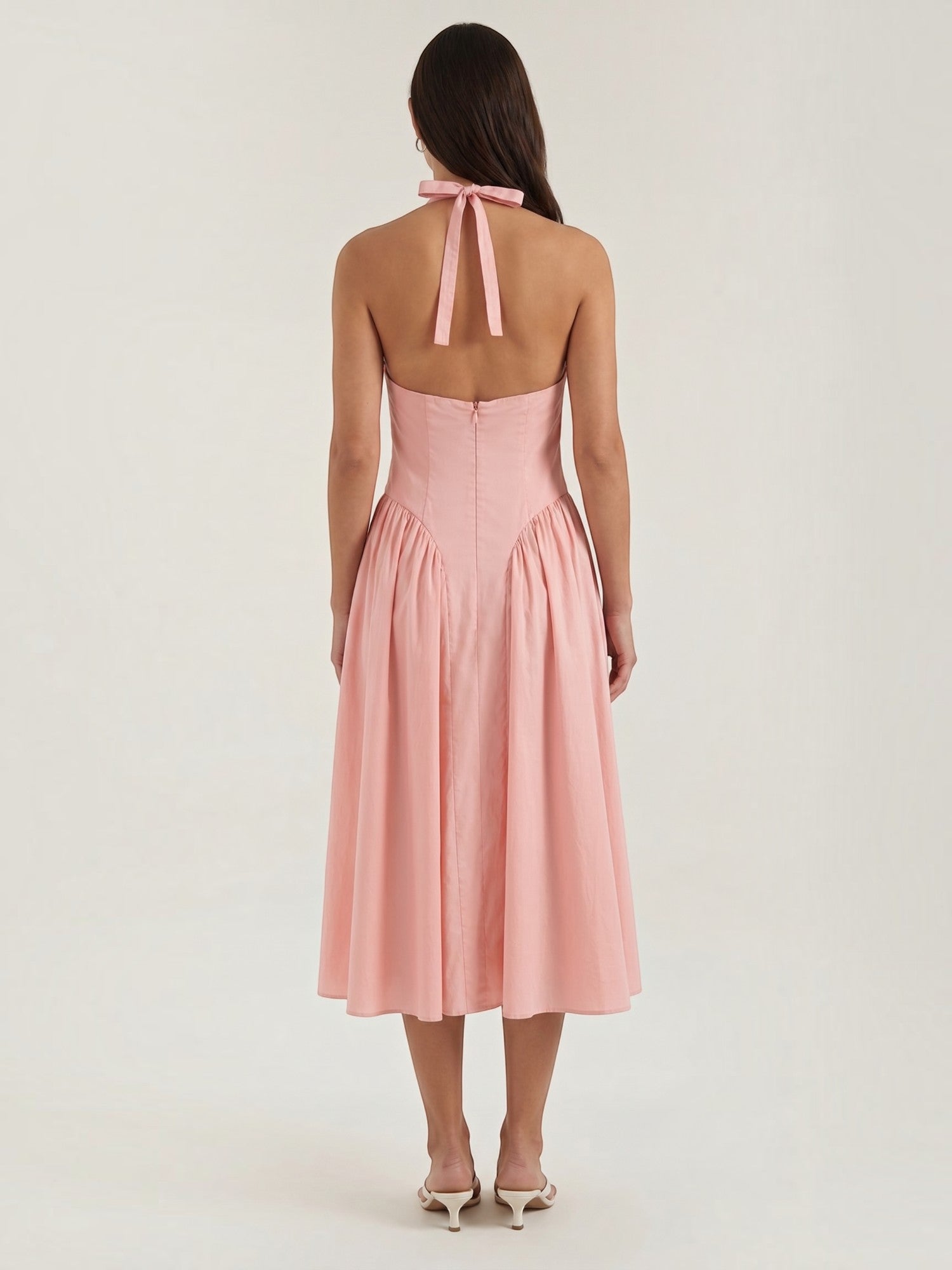 Kiara Neckholder-Midikleid mit ausgestelltem Rock