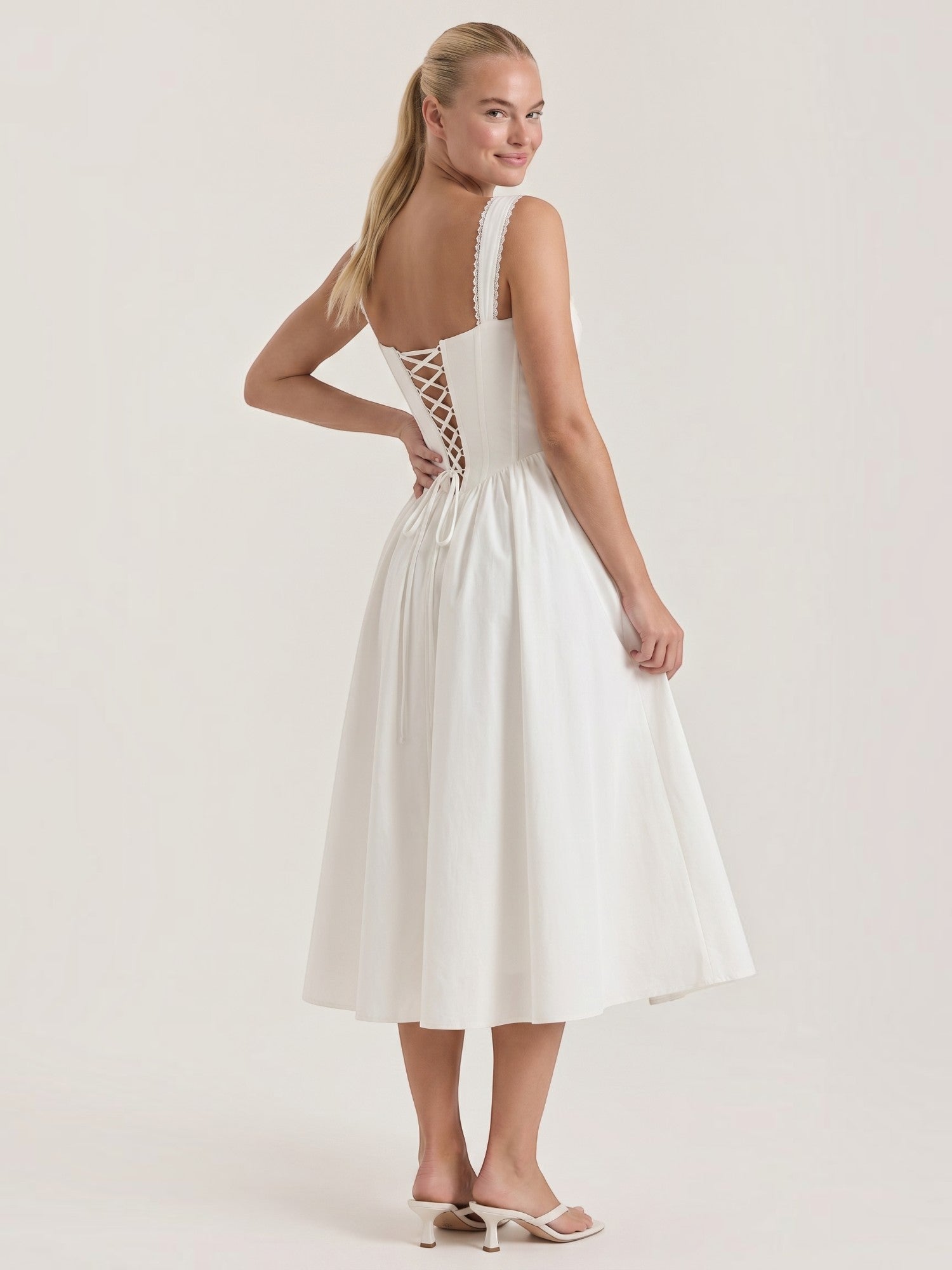Kenya Midikleid mit Korsettoberteil und Spitzendetail