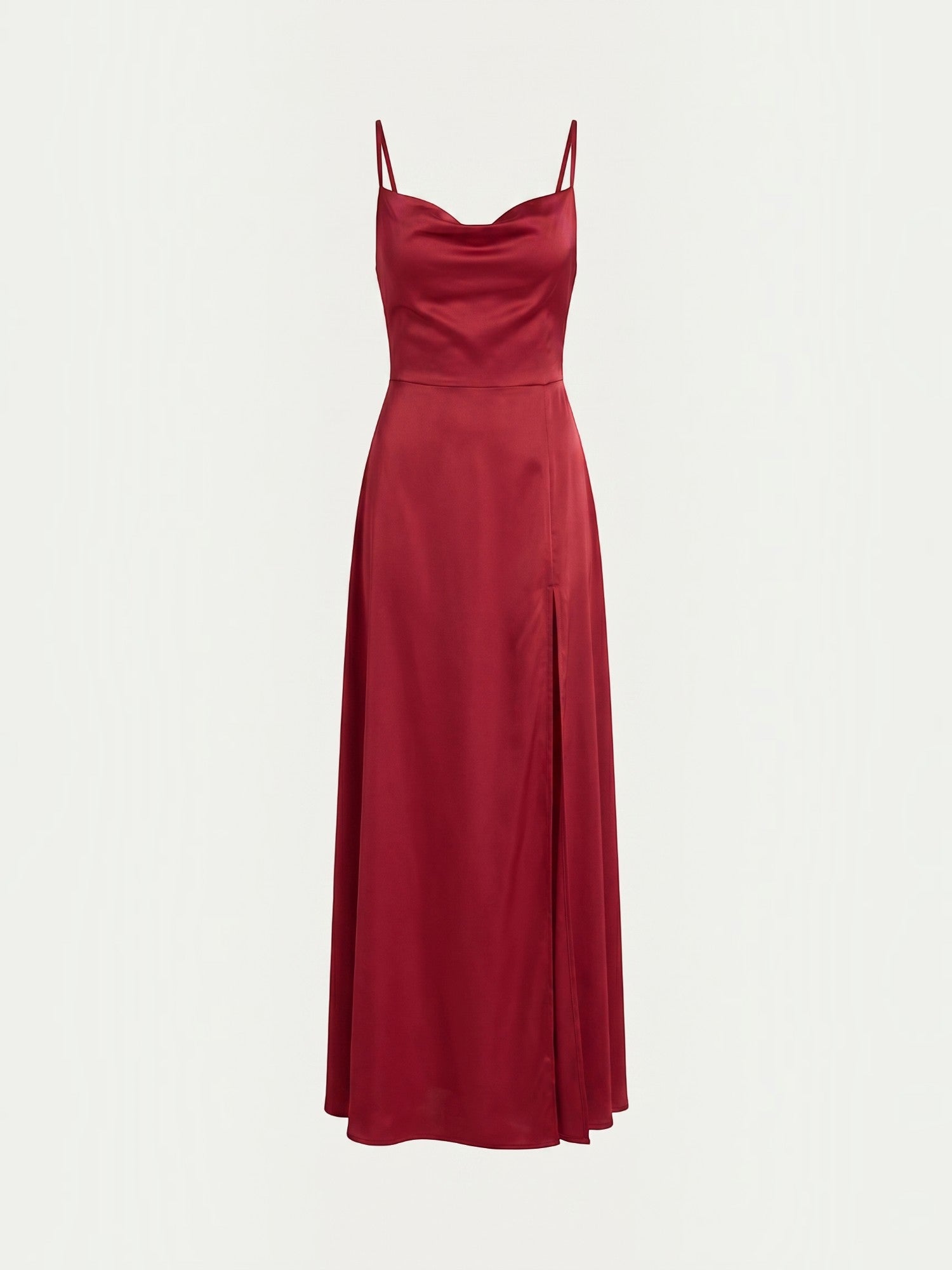 Indie Satin-Midikleid mit Wasserfallausschnitt