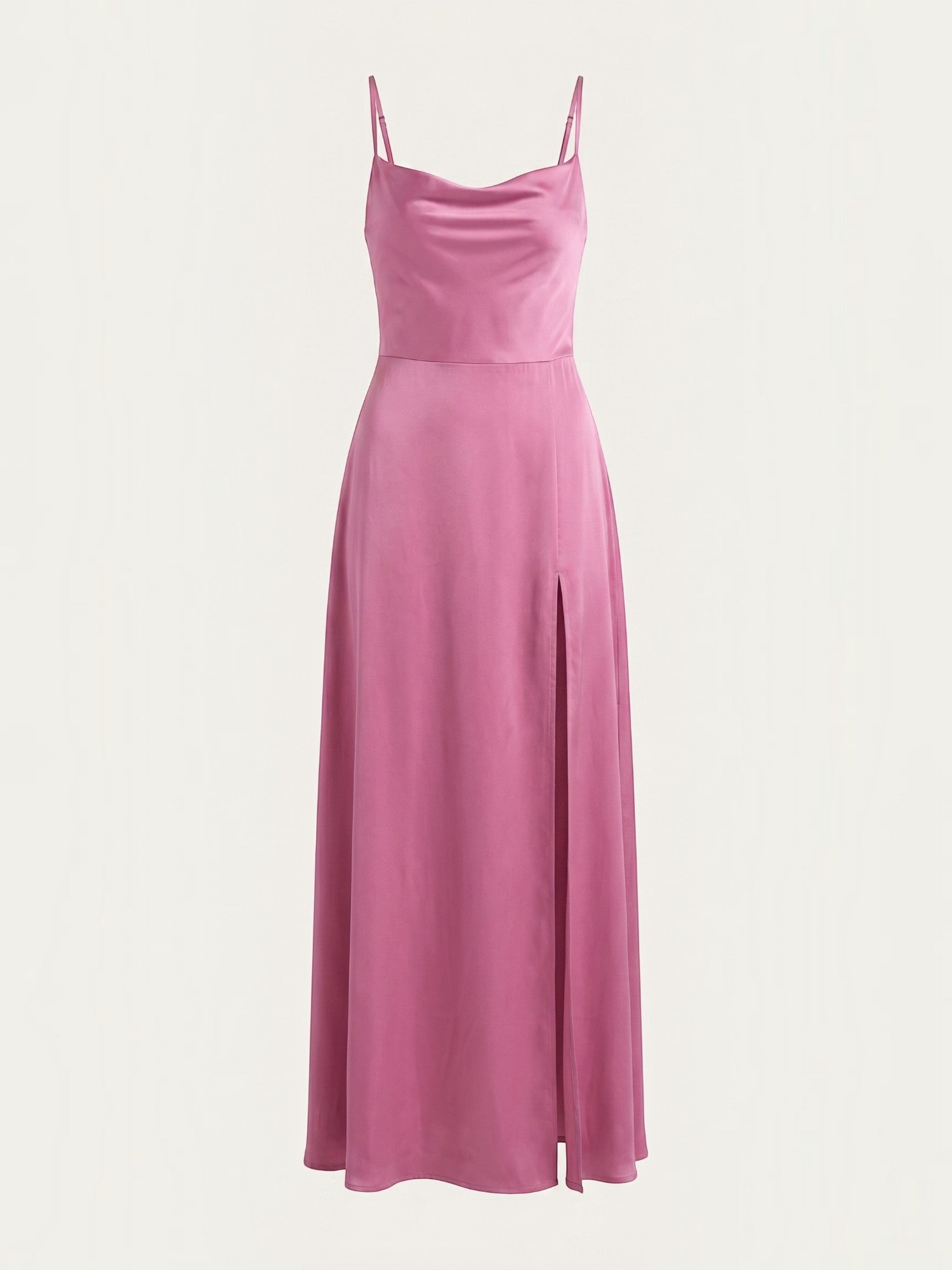 Indie Satin-Midikleid mit Wasserfallausschnitt