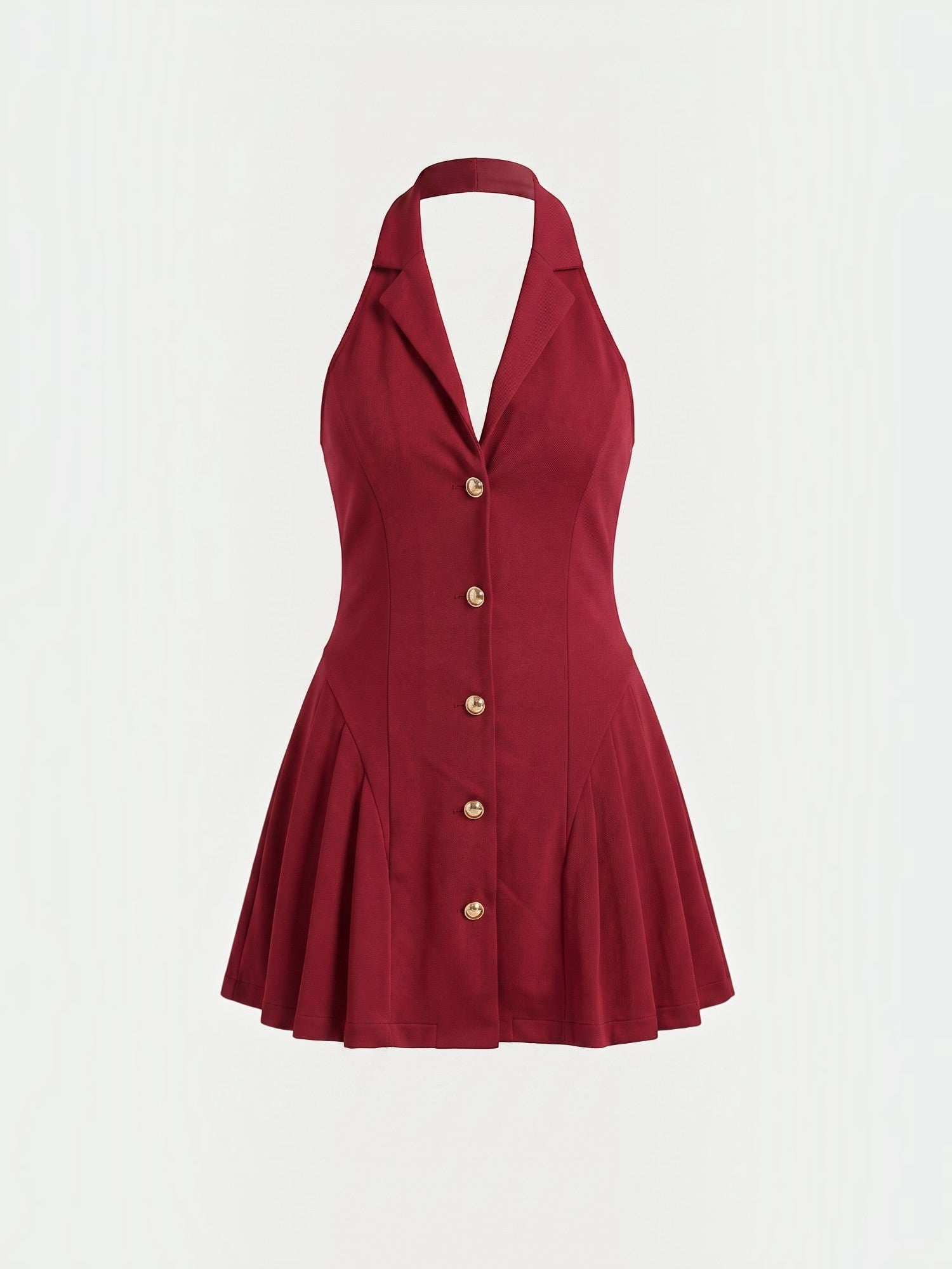 Ashley Neckholder-Minikleid mit Knopfleiste