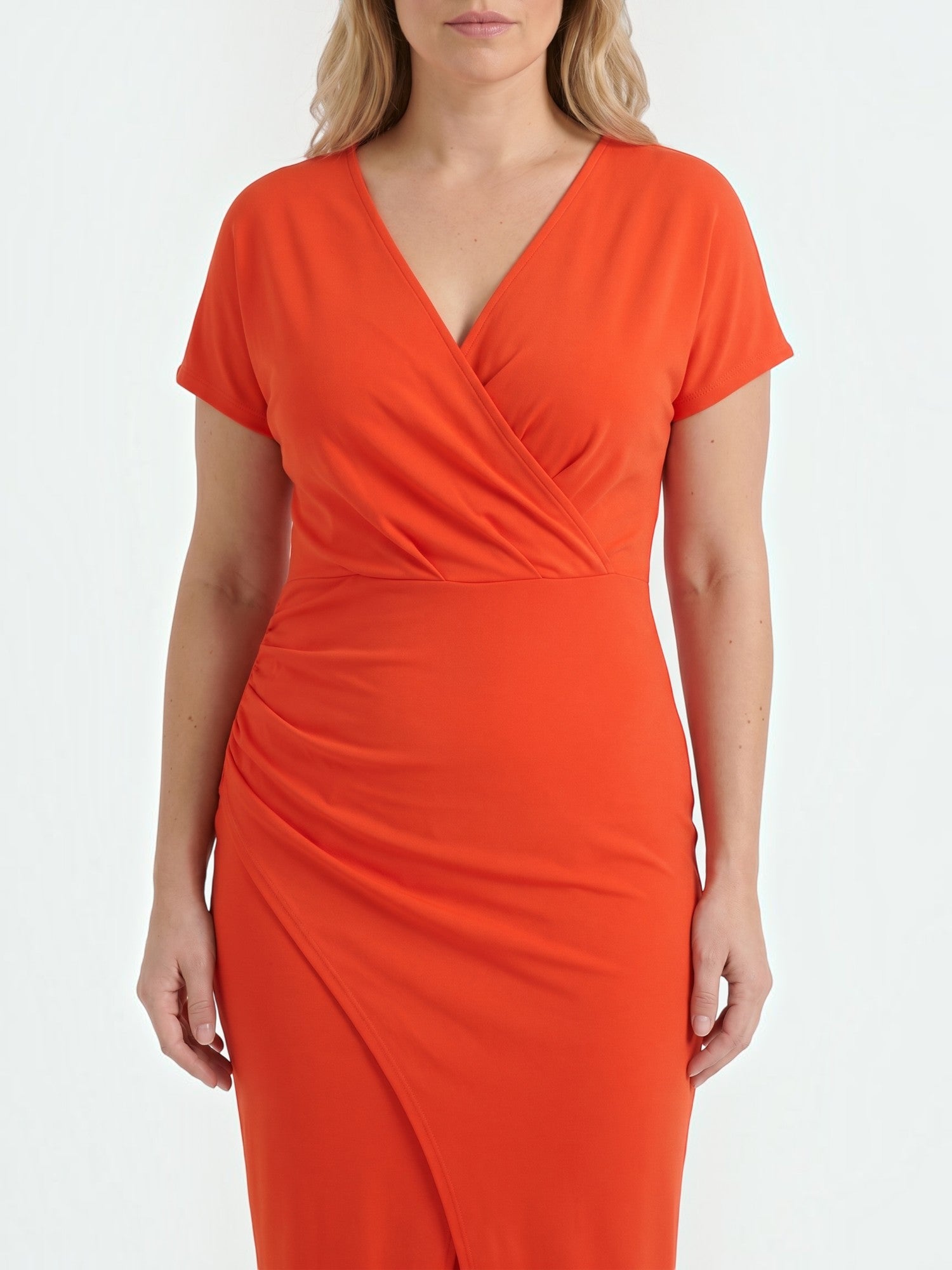 Raina Wickel-Midikleid mit V-Ausschnitt