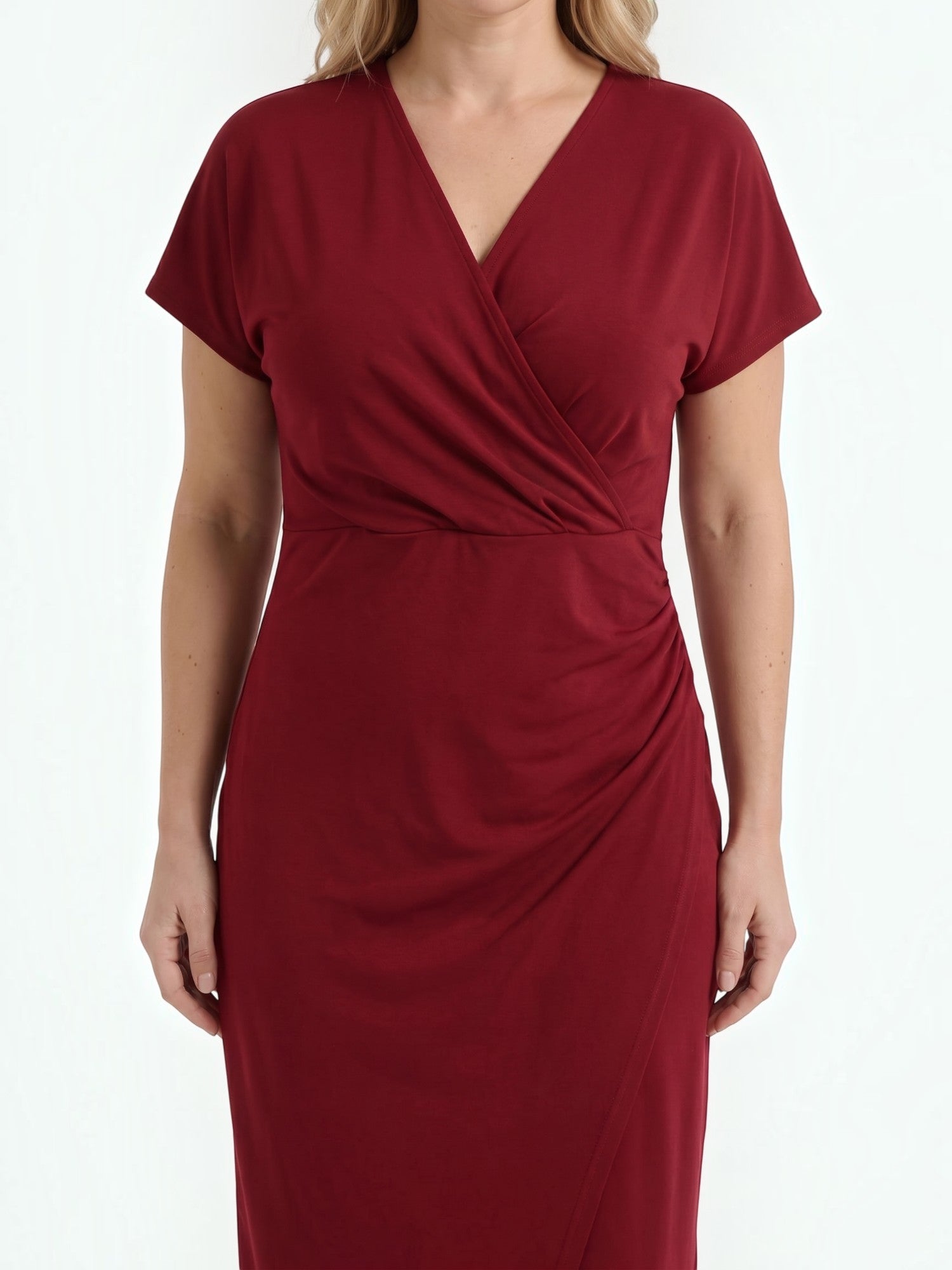 Raina Wickel-Midikleid mit V-Ausschnitt