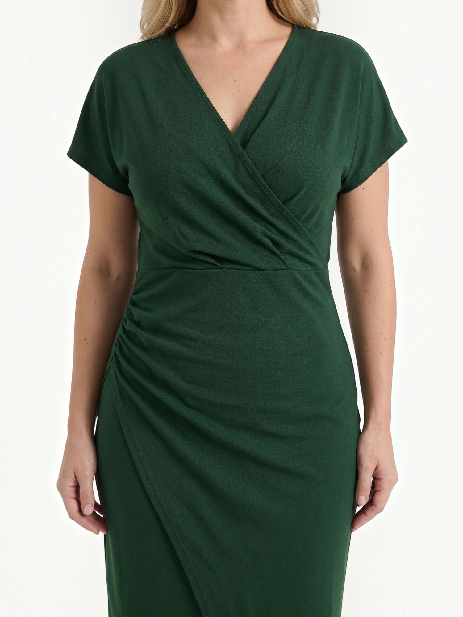 Raina Wickel-Midikleid mit V-Ausschnitt