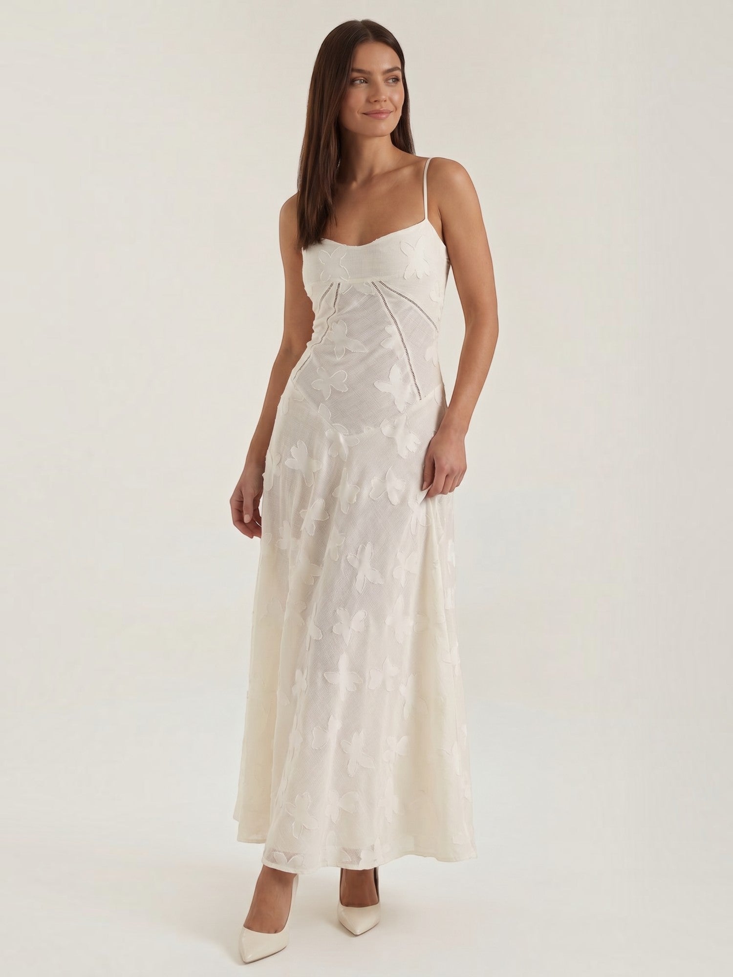 Arabelle Maxikleid mit Jacquard-Stoff