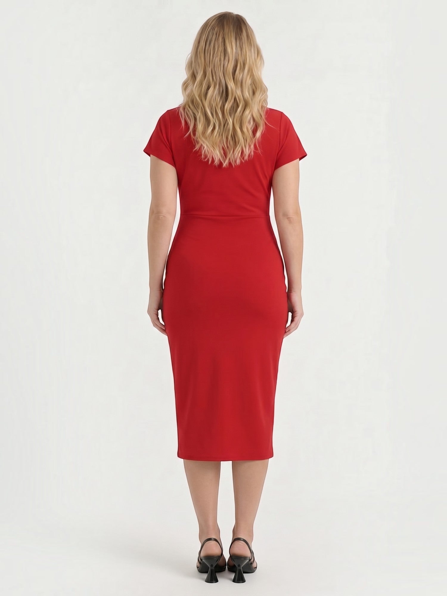 Raina Wickel-Midikleid mit V-Ausschnitt