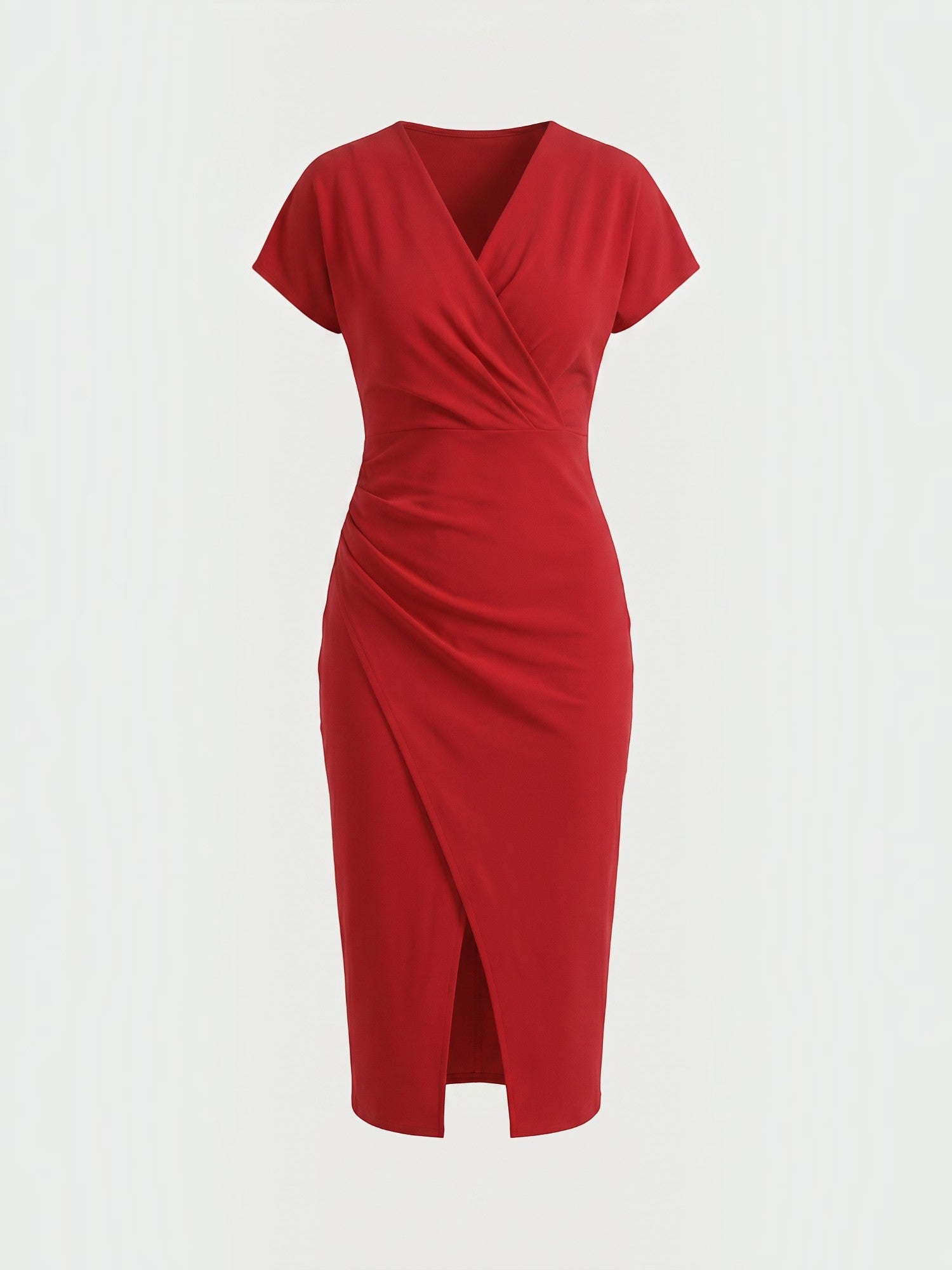 Raina Wickel-Midikleid mit V-Ausschnitt