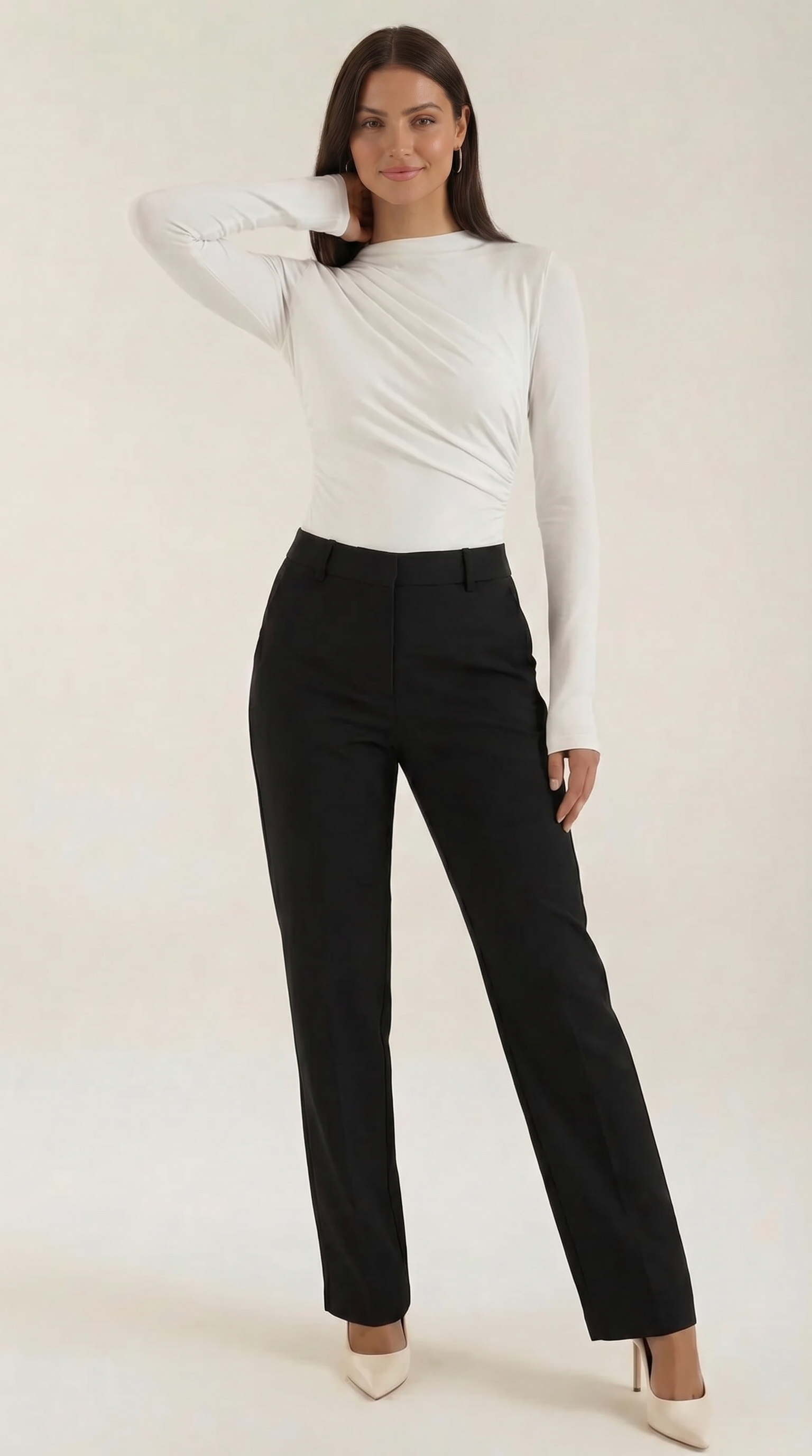 Audrey Longsleeve mit schmalem Stehkragen