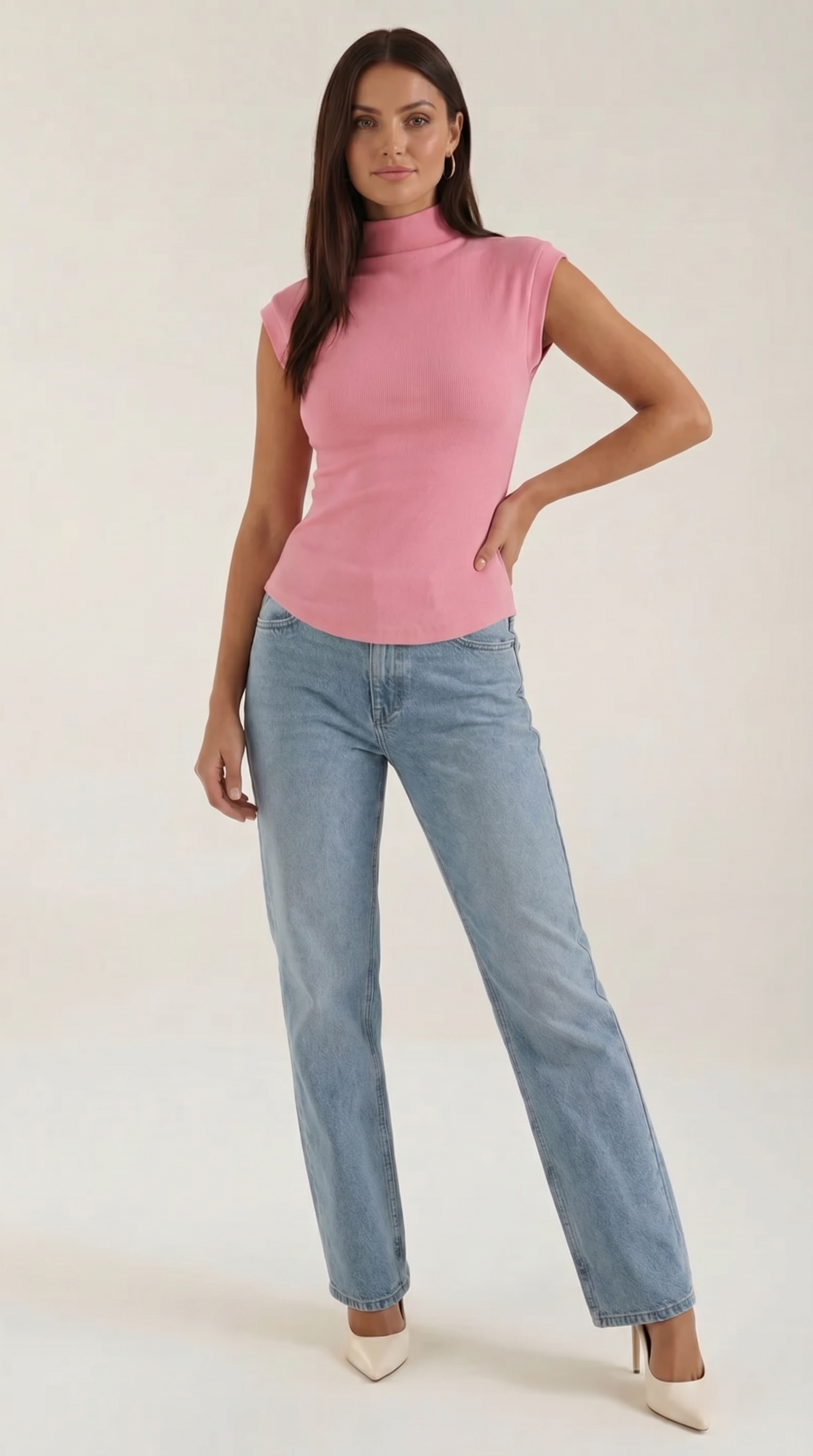 Cassandra Rollkragen-Top im Rippstrick-Look