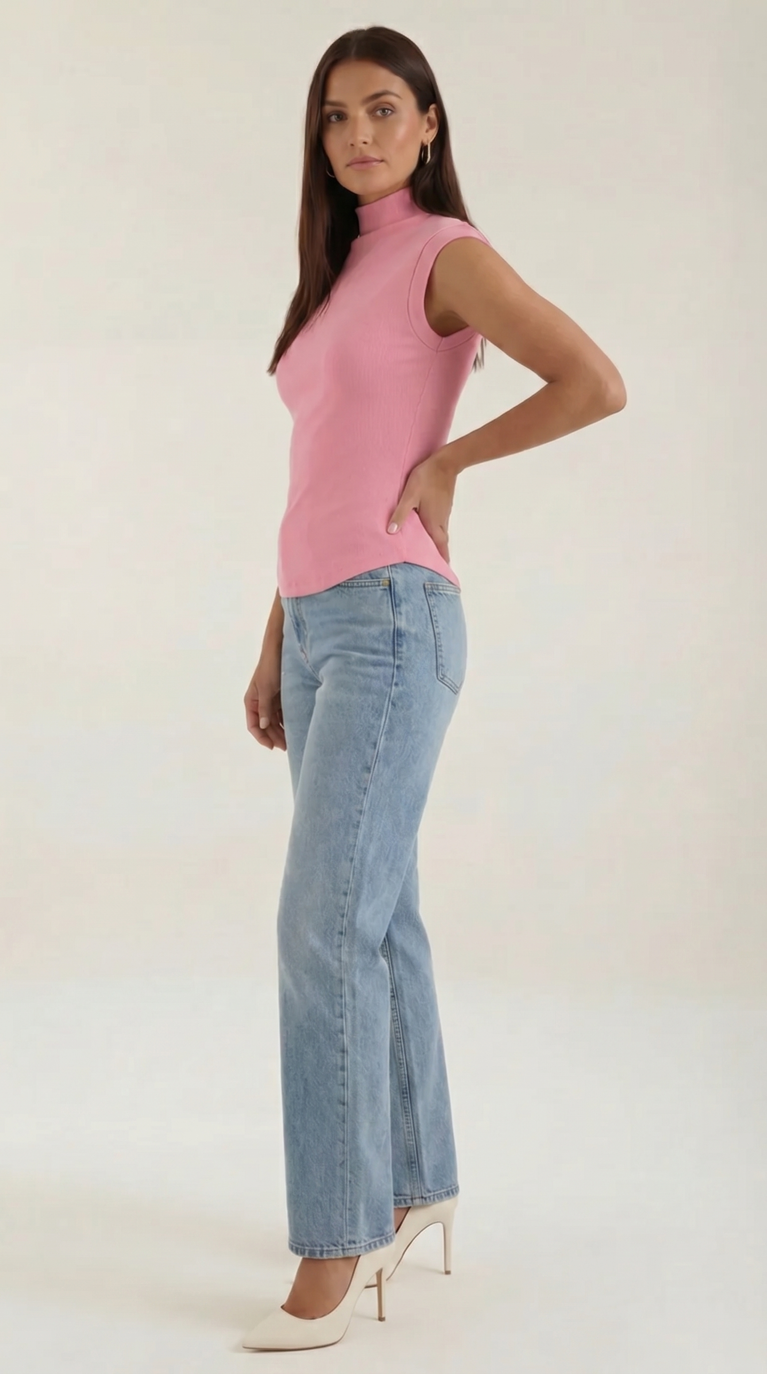 Cassandra Rollkragen-Top im Rippstrick-Look