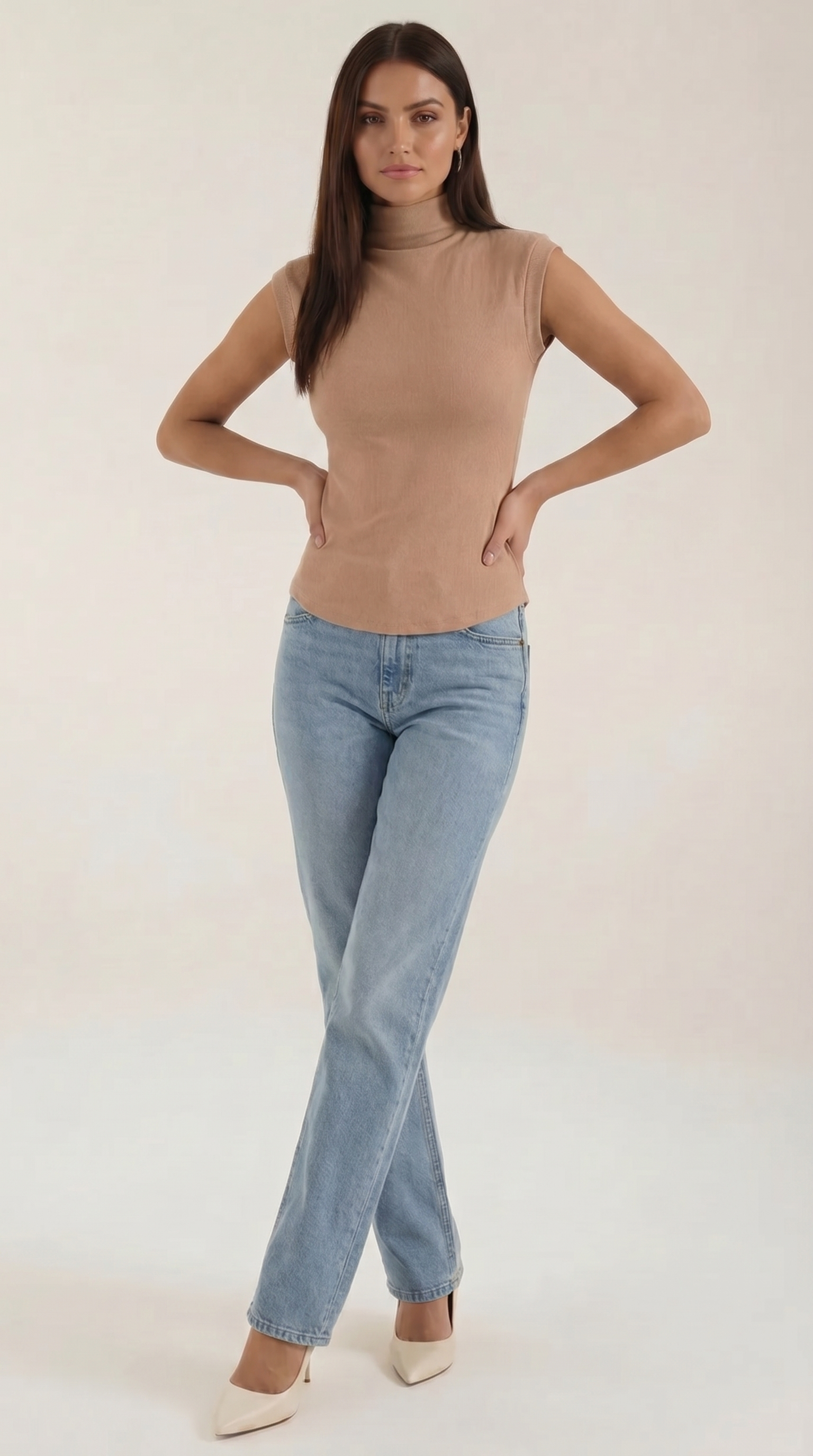 Cassandra Rollkragen-Top im Rippstrick-Look