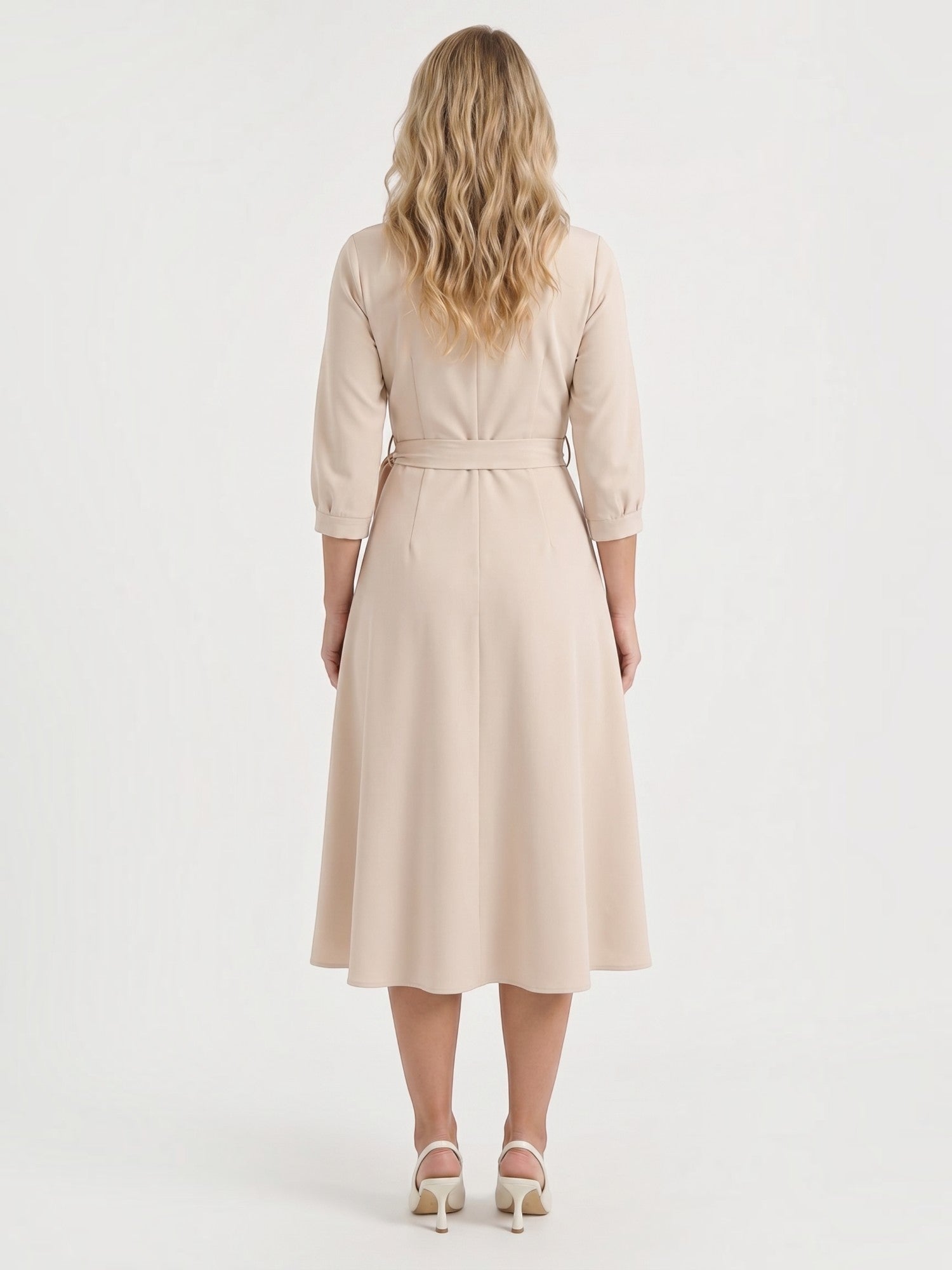 Amelia Midi-Wickelkleid mit Bindegürtel