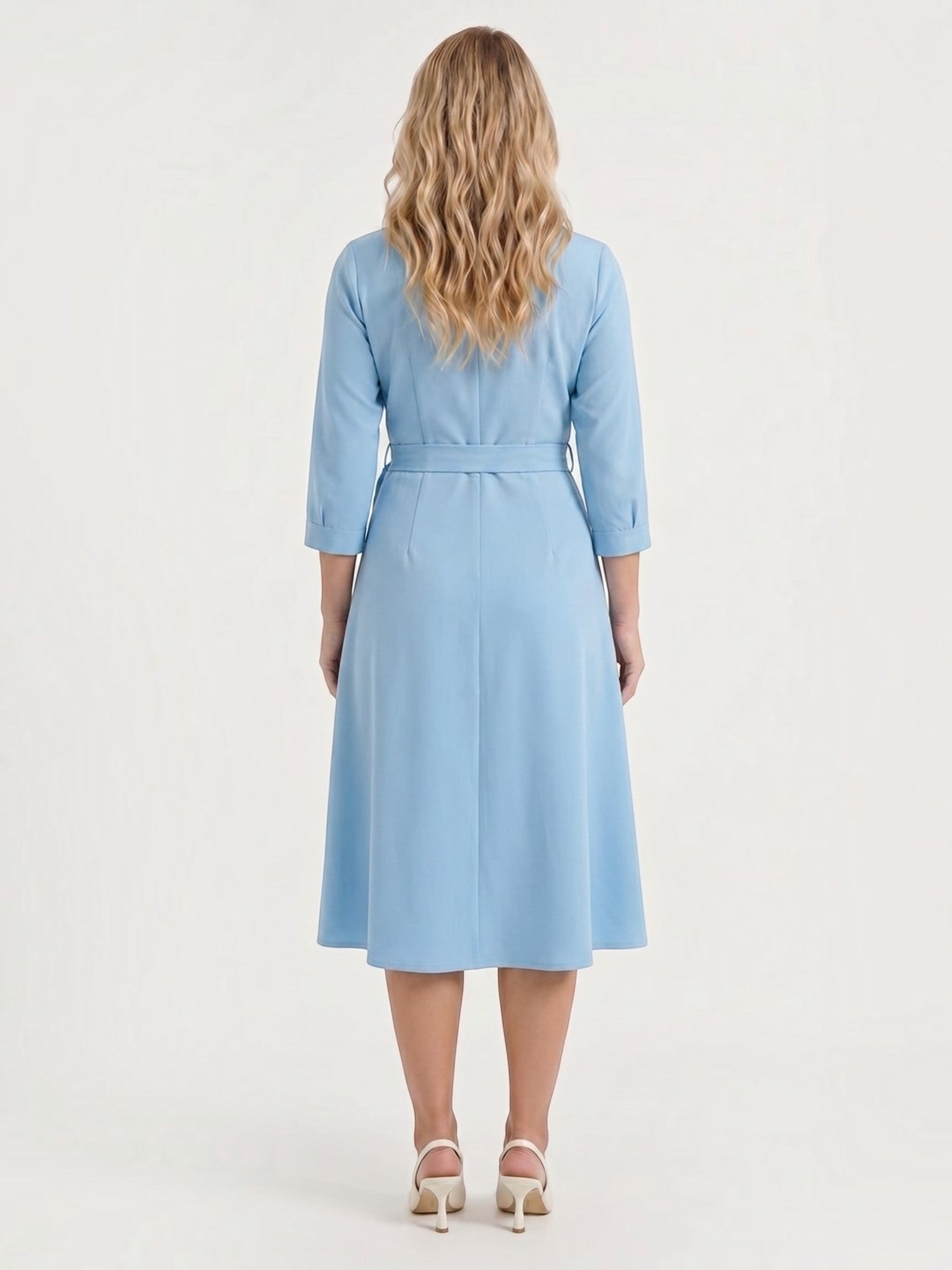 Amelia Midi-Wickelkleid mit Bindegürtel