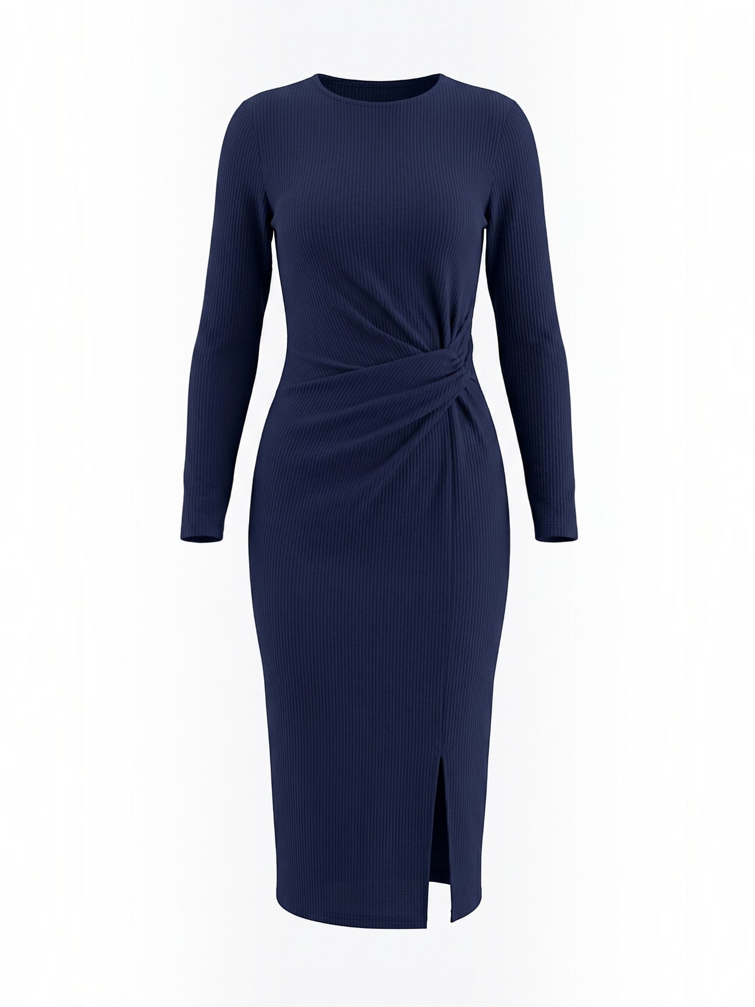 Danna Midikleid mit Wickeloptik und Seitenschlitz