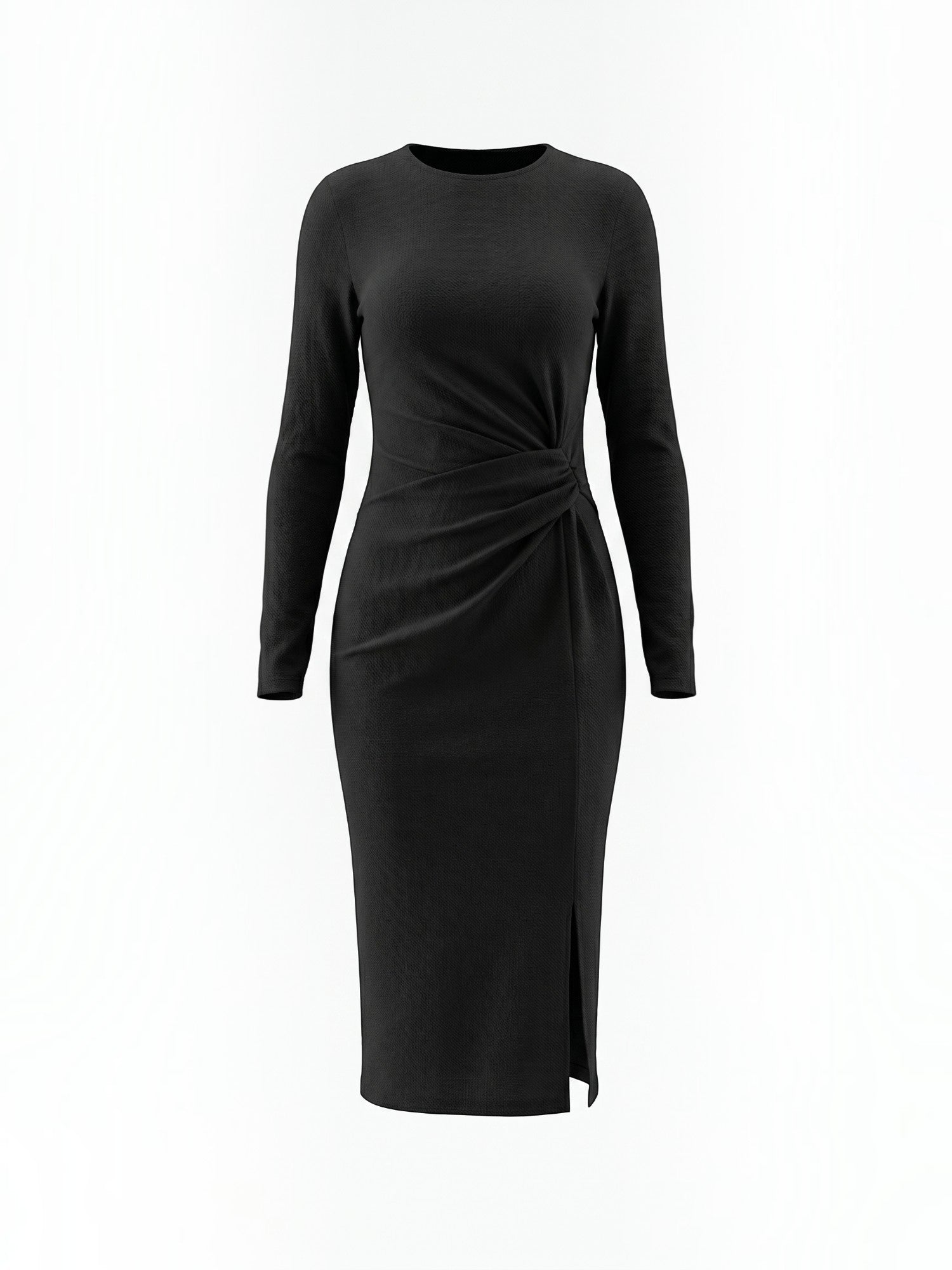 Danna Midikleid mit Wickeloptik und Seitenschlitz