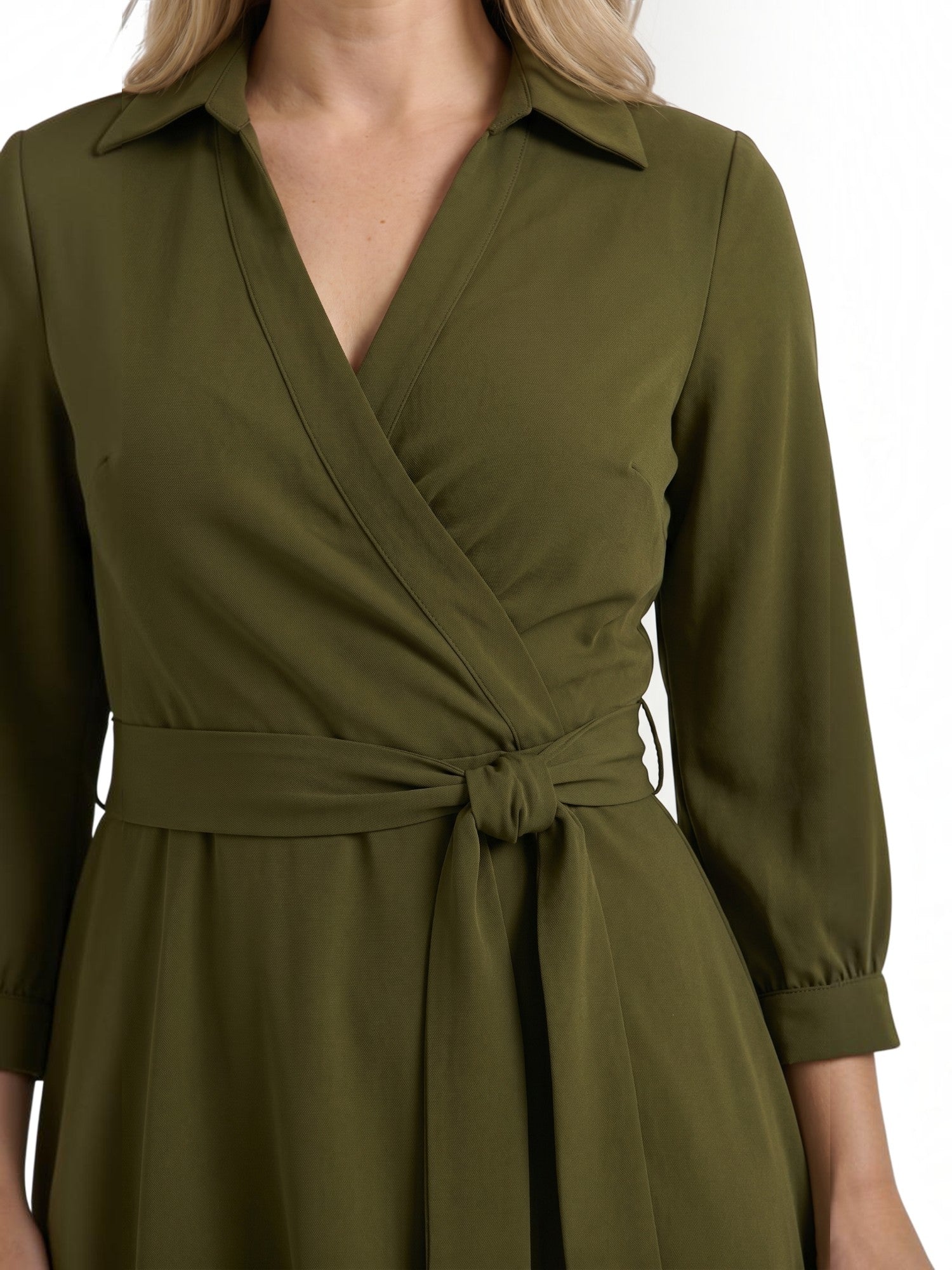 Amelia Midi-Wickelkleid mit Bindegürtel