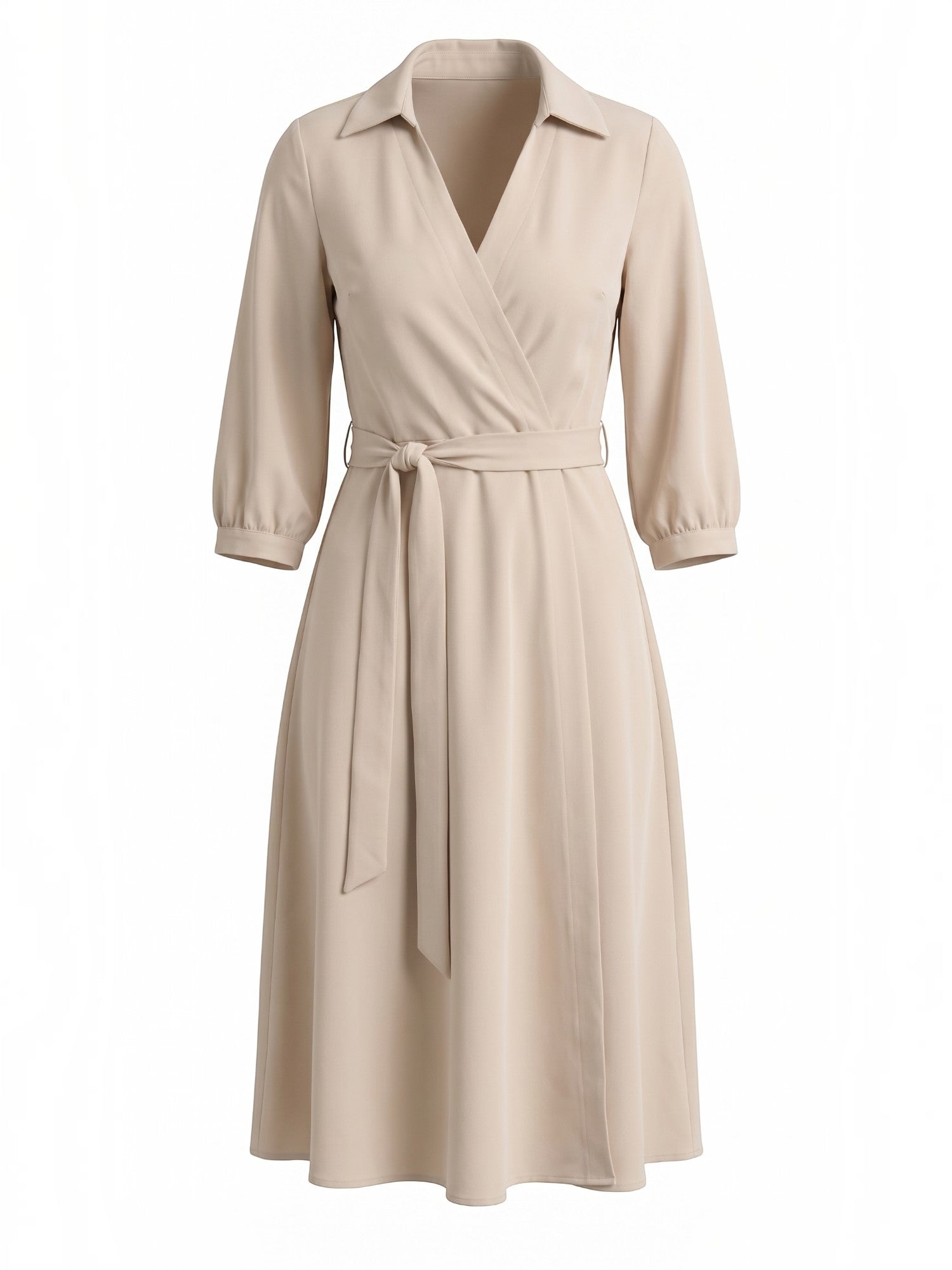 Amelia Midi-Wickelkleid mit Bindegürtel