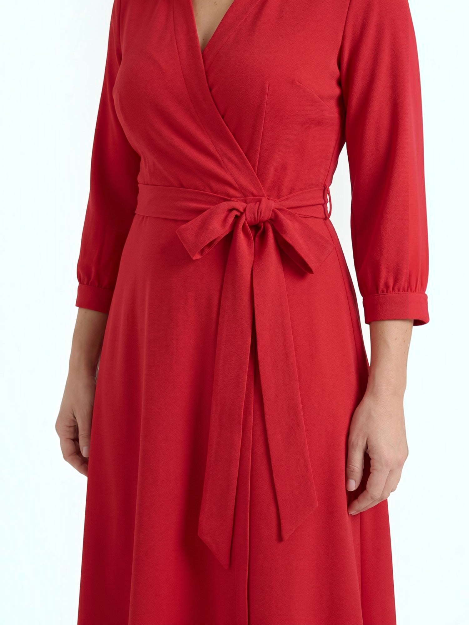 Amelia Midi-Wickelkleid mit Bindegürtel