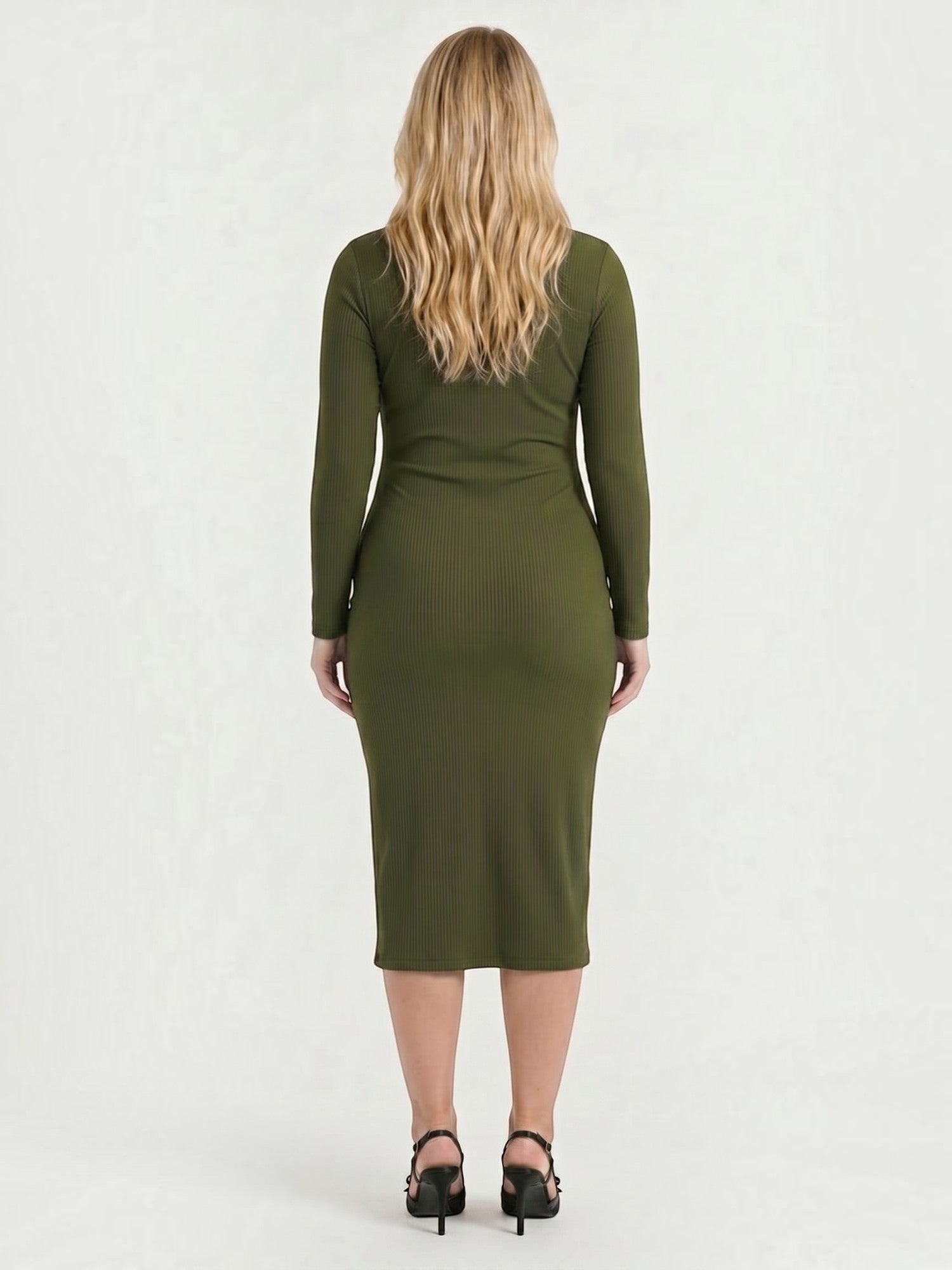 Danna Midikleid mit Wickeloptik und Seitenschlitz