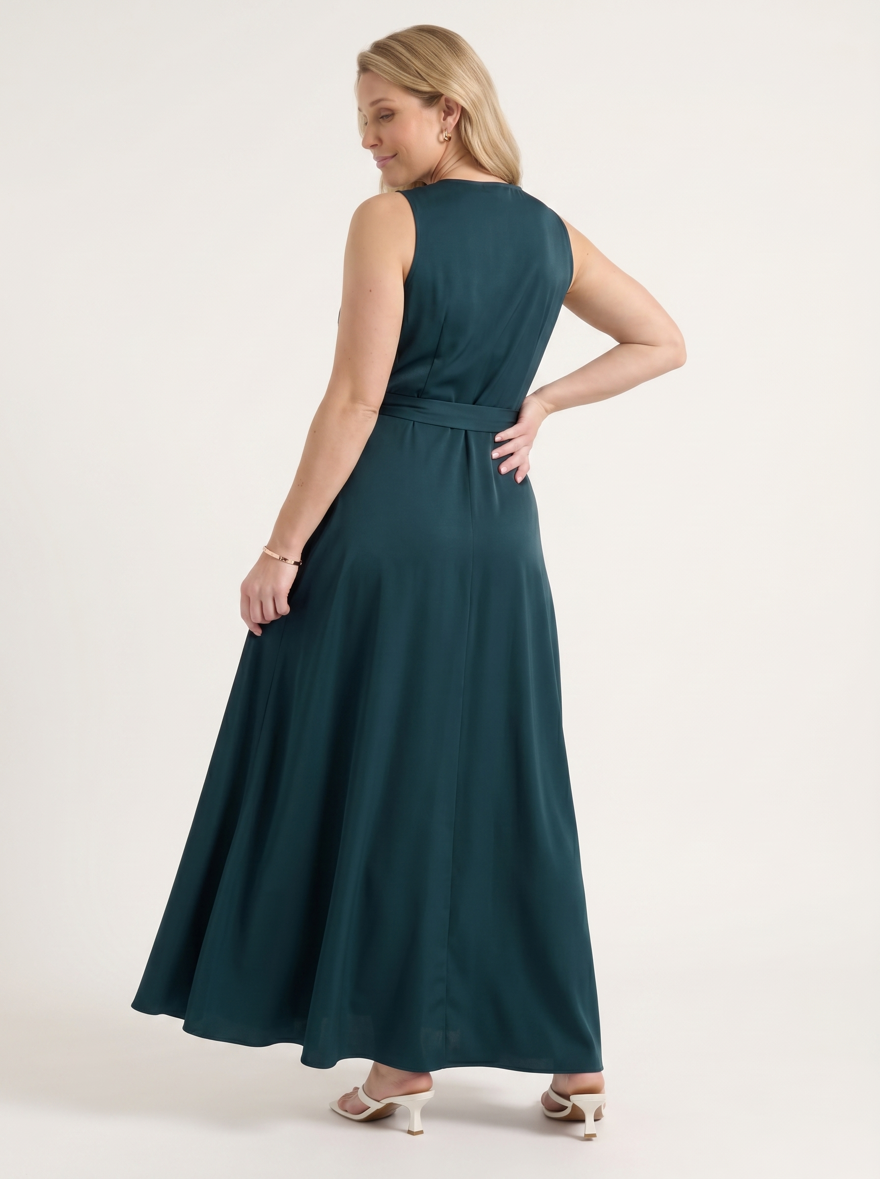 Reena Maxikleid mit Wickeloptik und Bindegürtel
