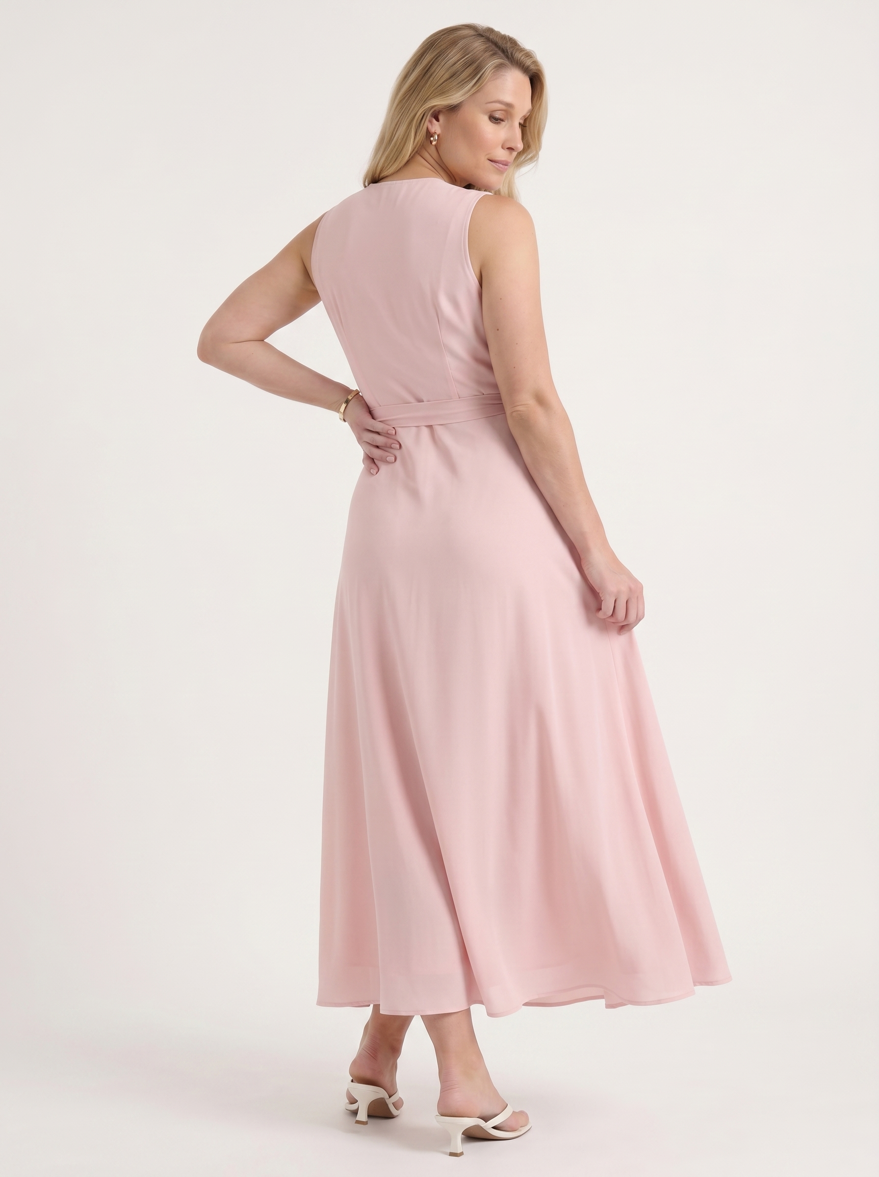 Reena Maxikleid mit Wickeloptik und Bindegürtel