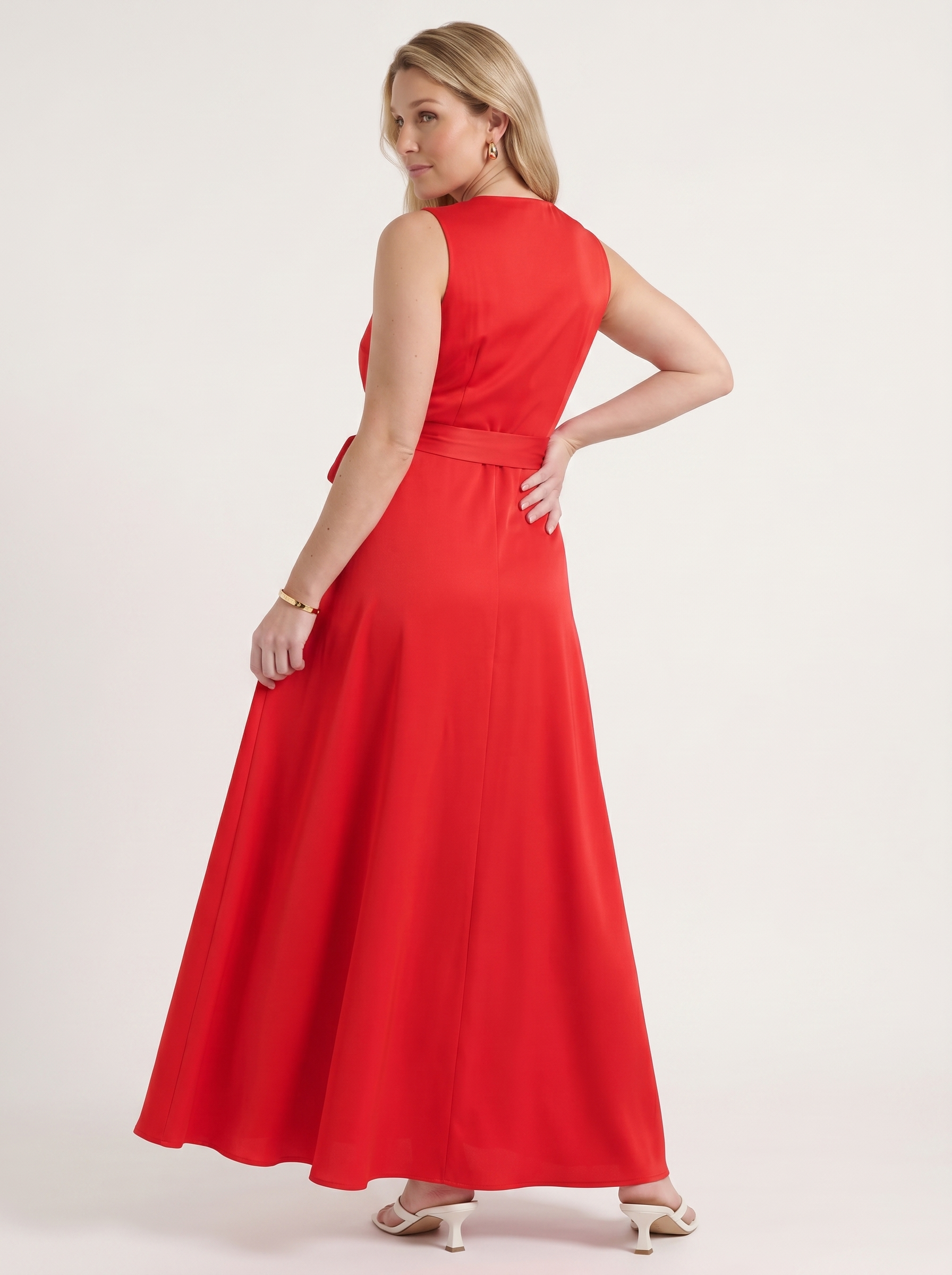 Reena Maxikleid mit Wickeloptik und Bindegürtel