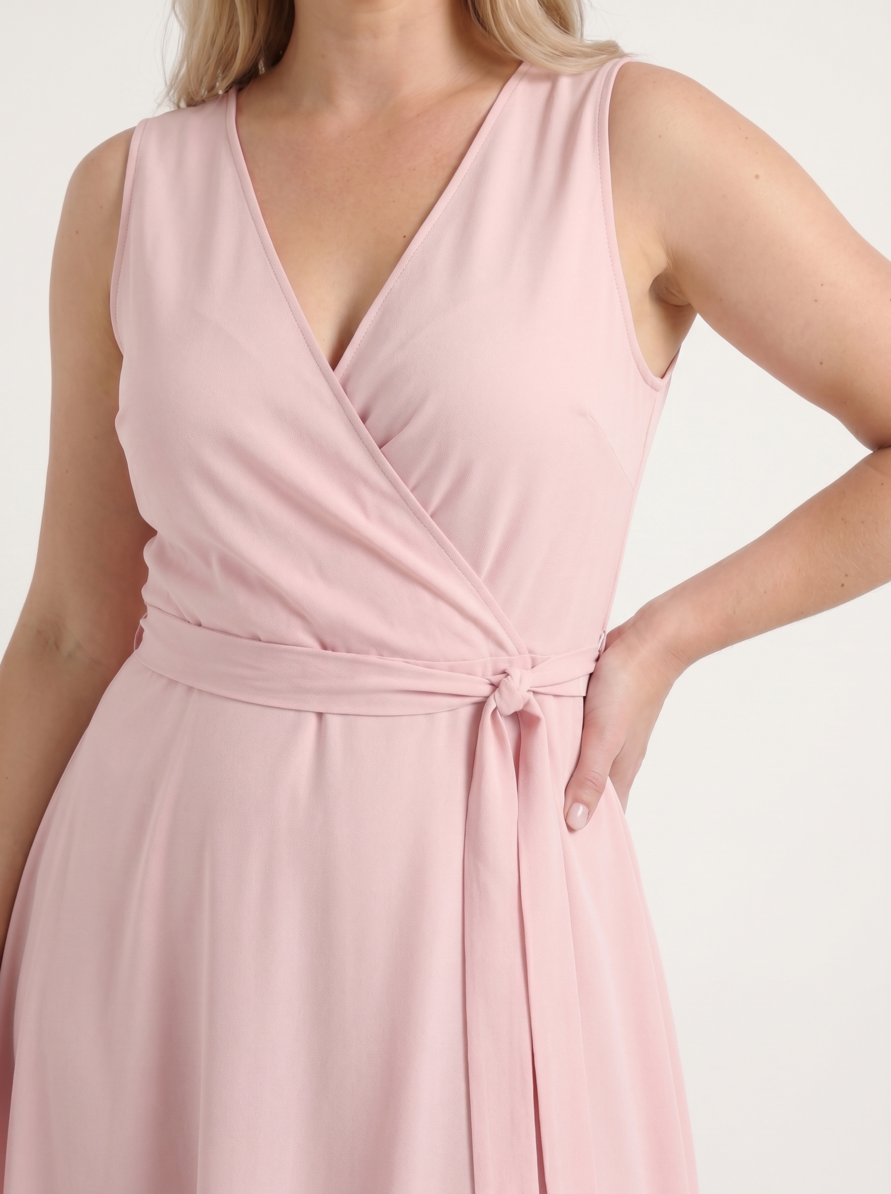 Reena Maxikleid mit Wickeloptik und Bindegürtel