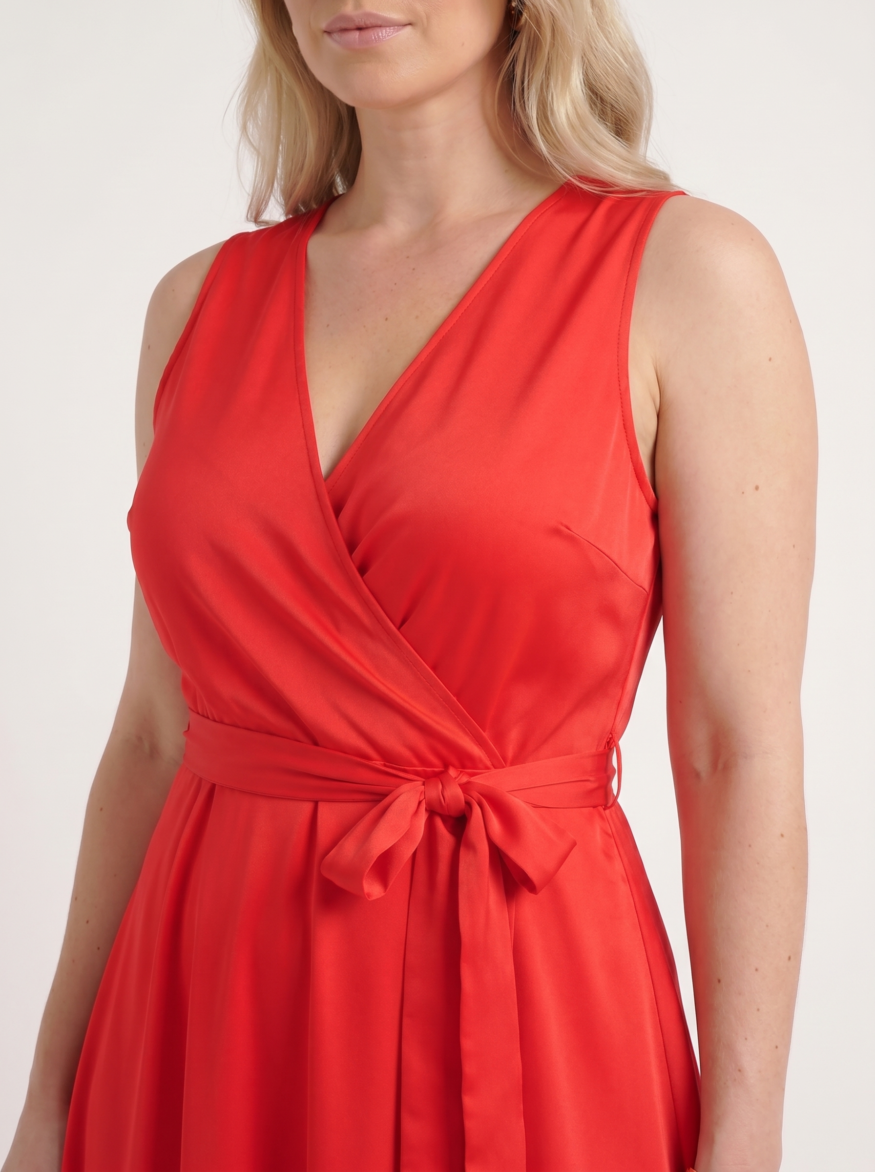 Reena Maxikleid mit Wickeloptik und Bindegürtel