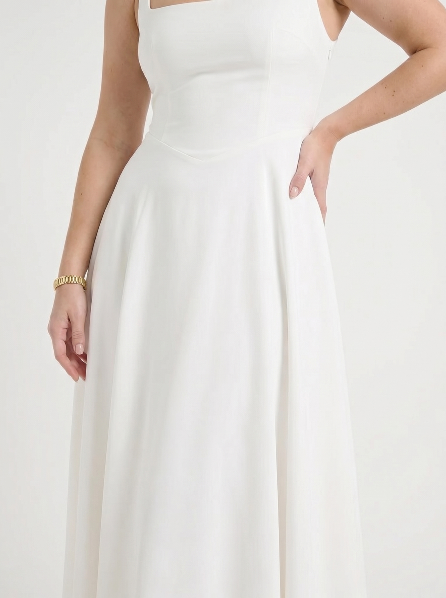 Clarisse Midikleid mit Karree-Ausschnitt und Schwingrock