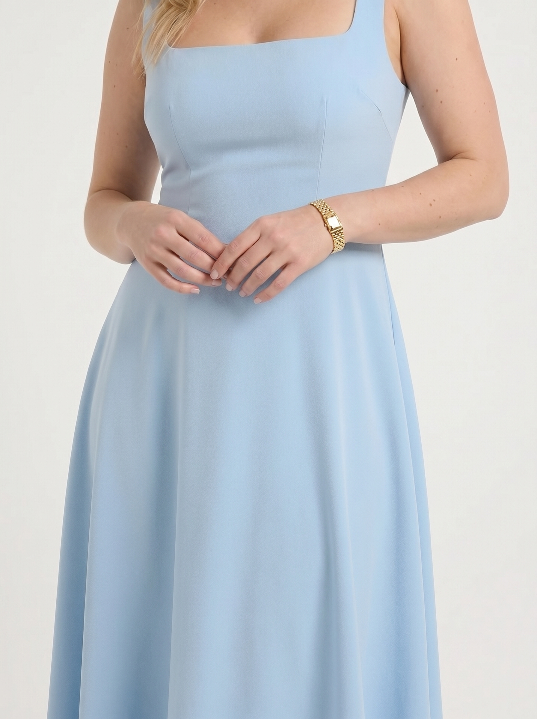 Clarisse Midikleid mit Karree-Ausschnitt und Schwingrock