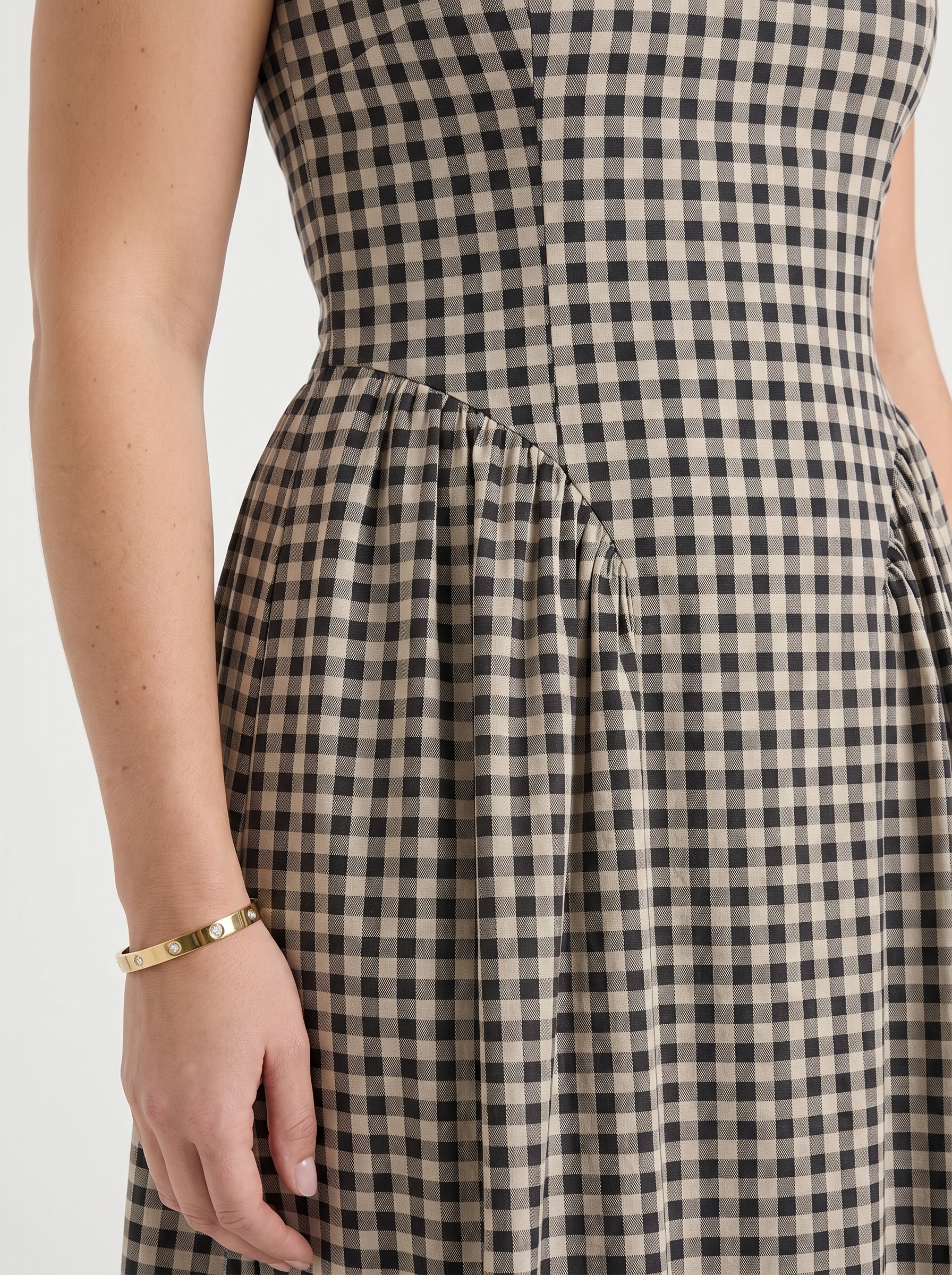 Cleo Midikleid mit Karomuster und Faltenrock