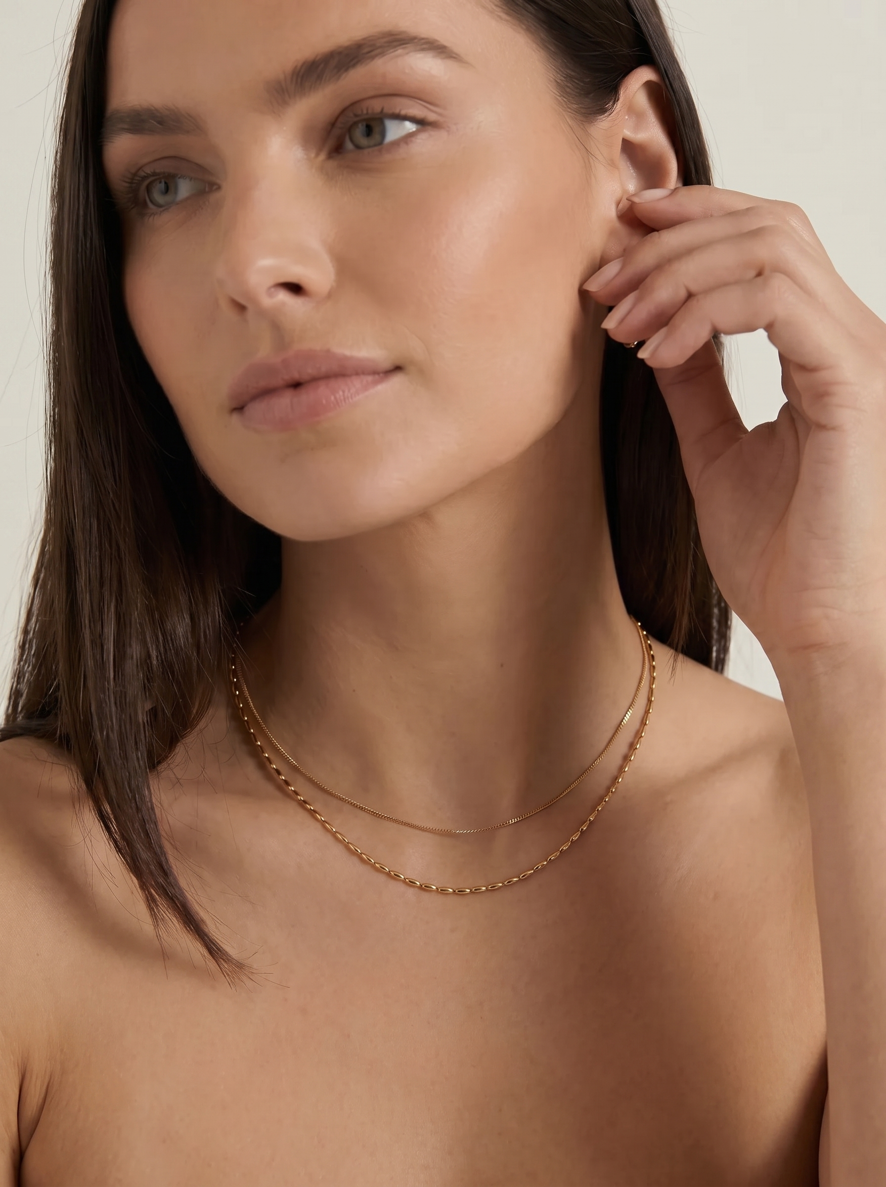 Magdelena Layering-Halskette im Doppel-Look