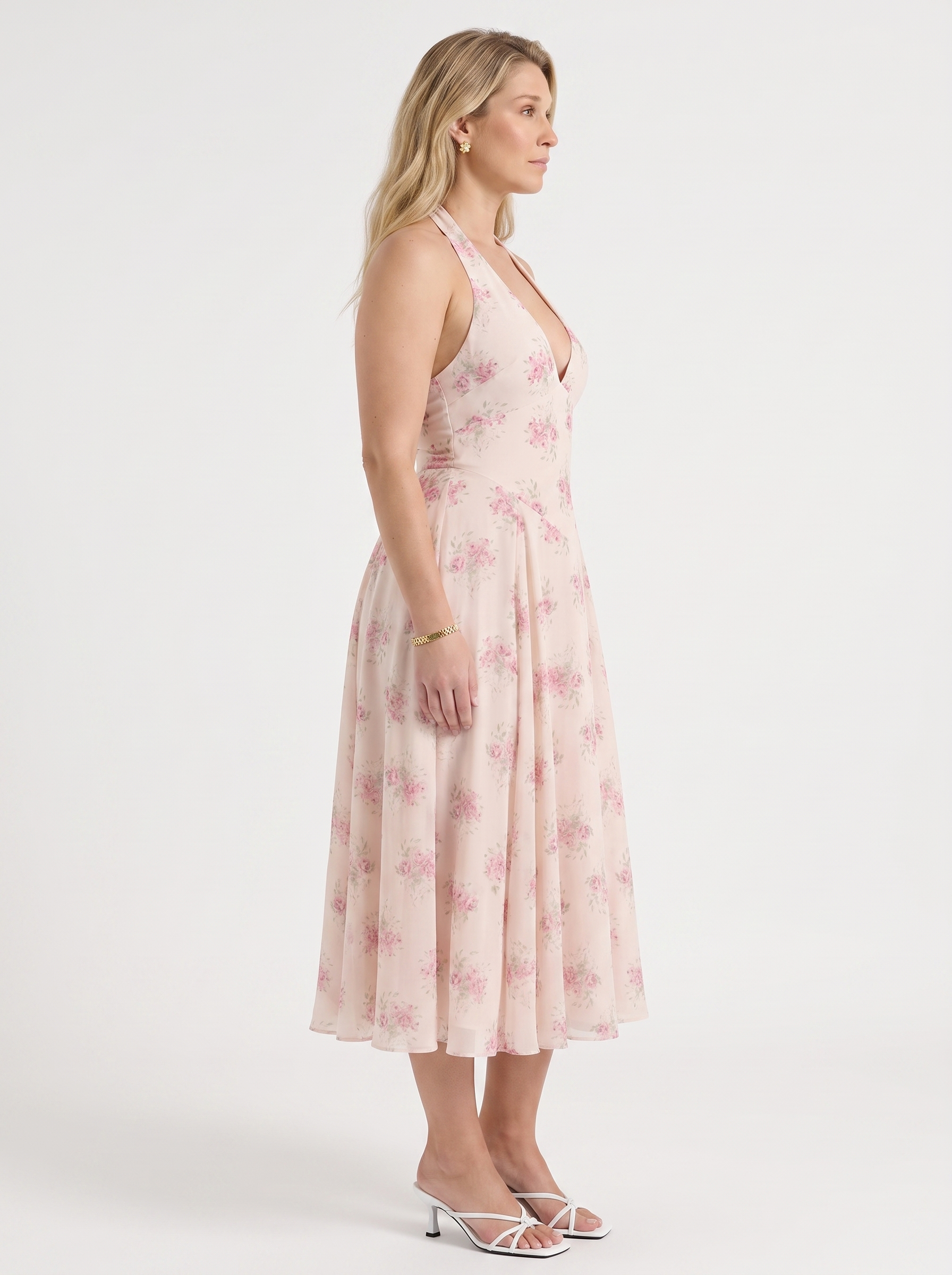 Kaley Midikleid mit Neckholder und Blumenprint