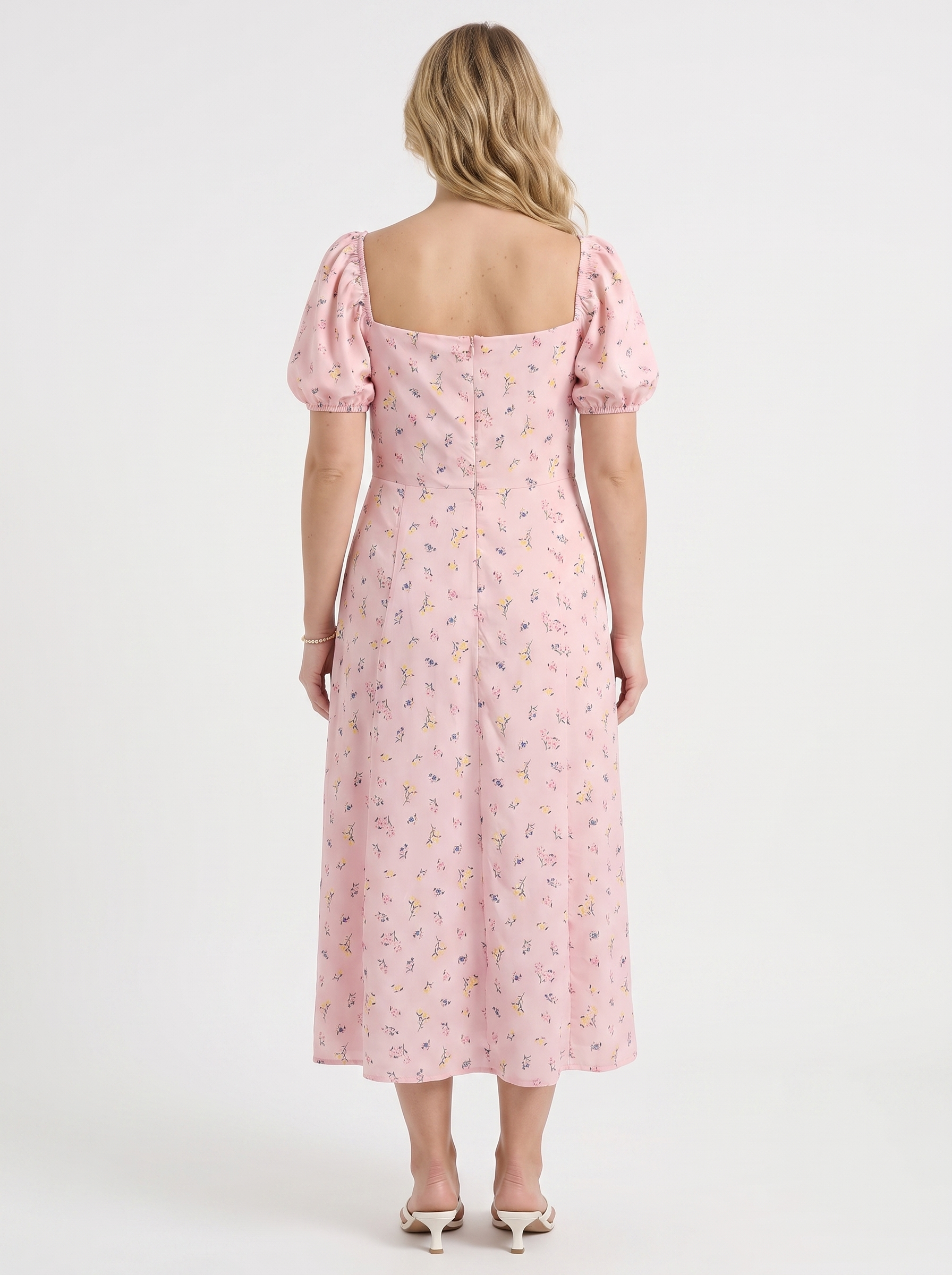 Ivy Midikleid mit Blumenprint und Puffärmeln